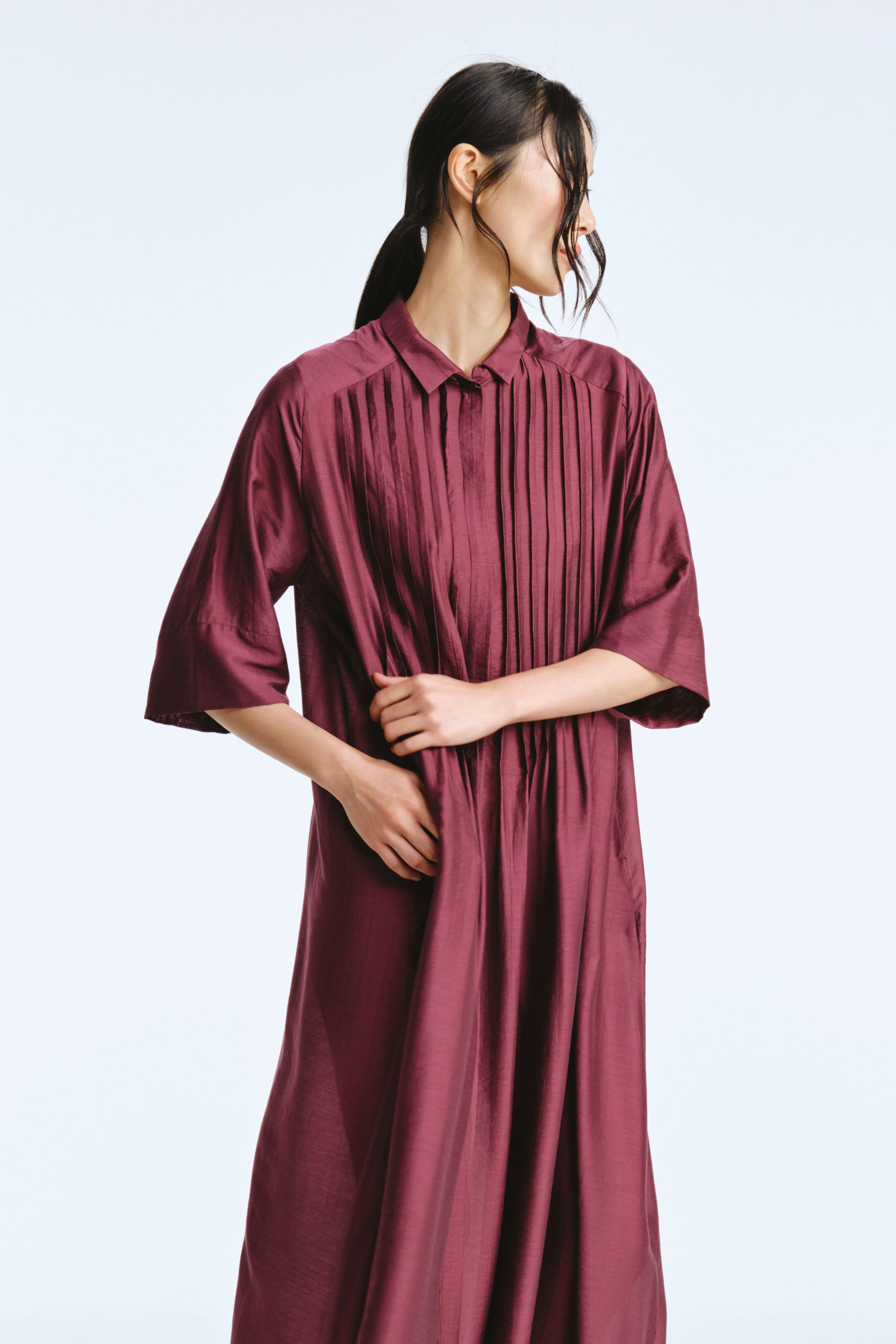 Платье рубашка с защипами 27 Вишня (cherry) от Lesel (Лесель)! Заказывайте по ✆ 8 (800) 777 02 37