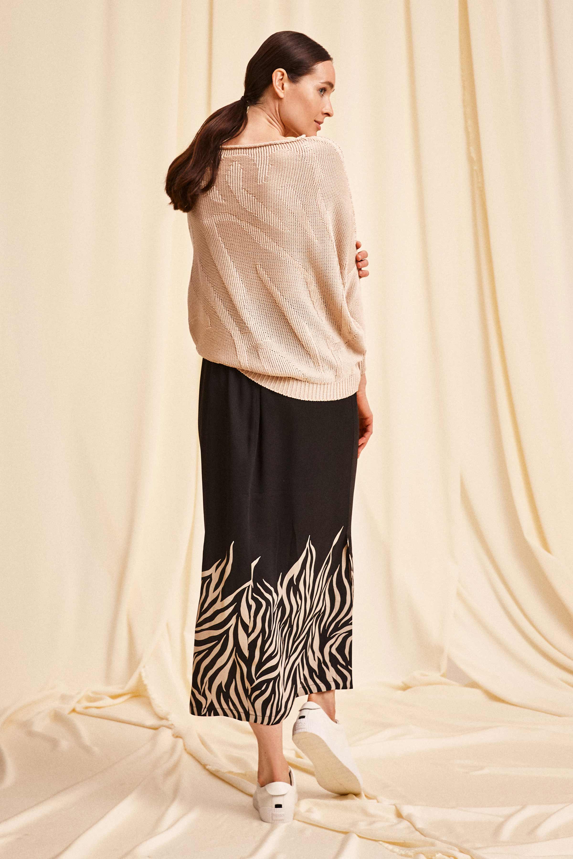 Джемпер длинный рукав Тени, цельновяз 09 Крем-брюле (creme-brjule) от Lesel (Лесель)! Заказывайте по ✆ 8 (800) 777 02 37