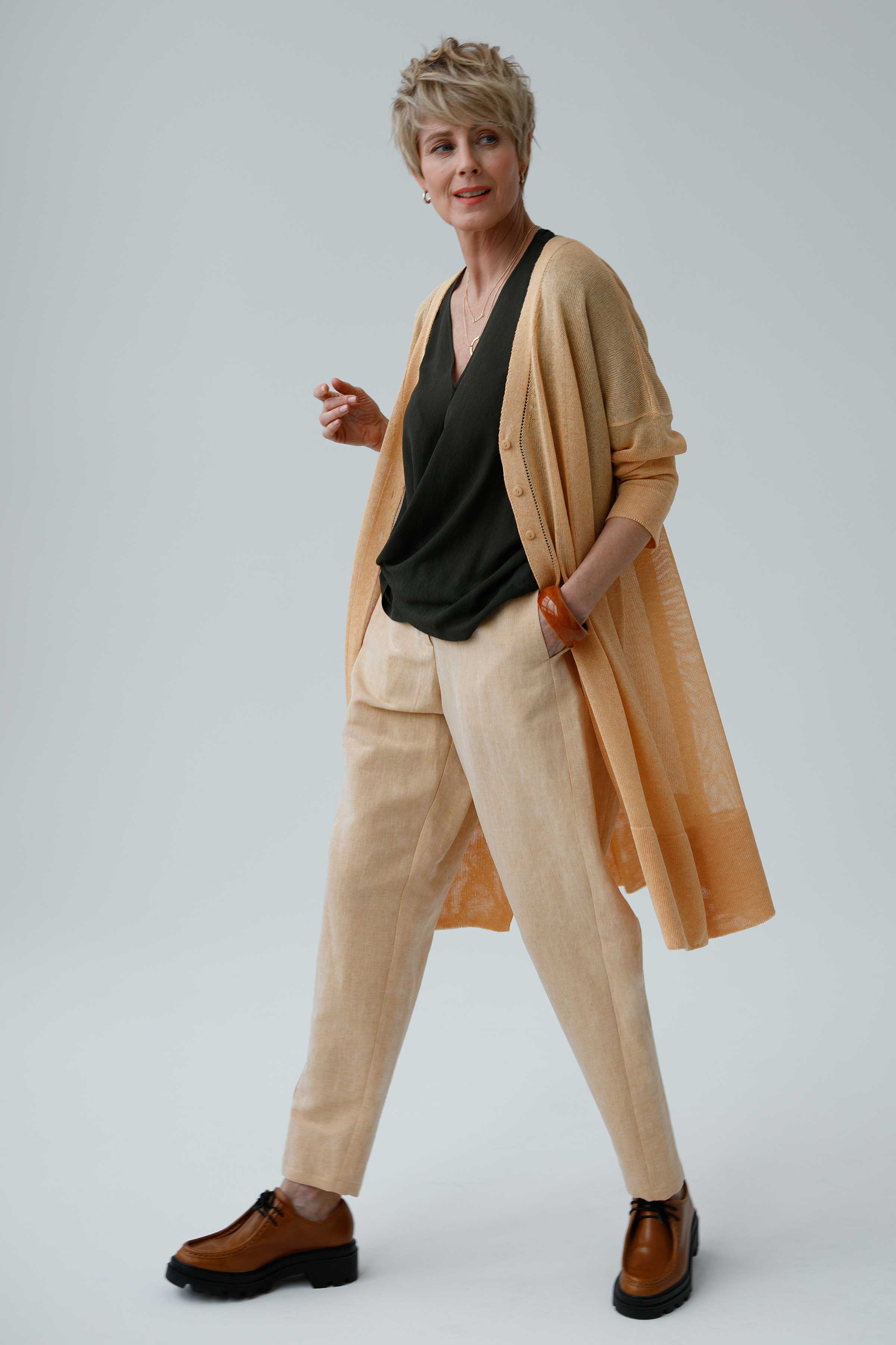 Кардиган Однотон Удлиненный 22 Сердолик (cornaline) от Lesel (Лесель)! Заказывайте по ✆ 8 (800) 777 02 37