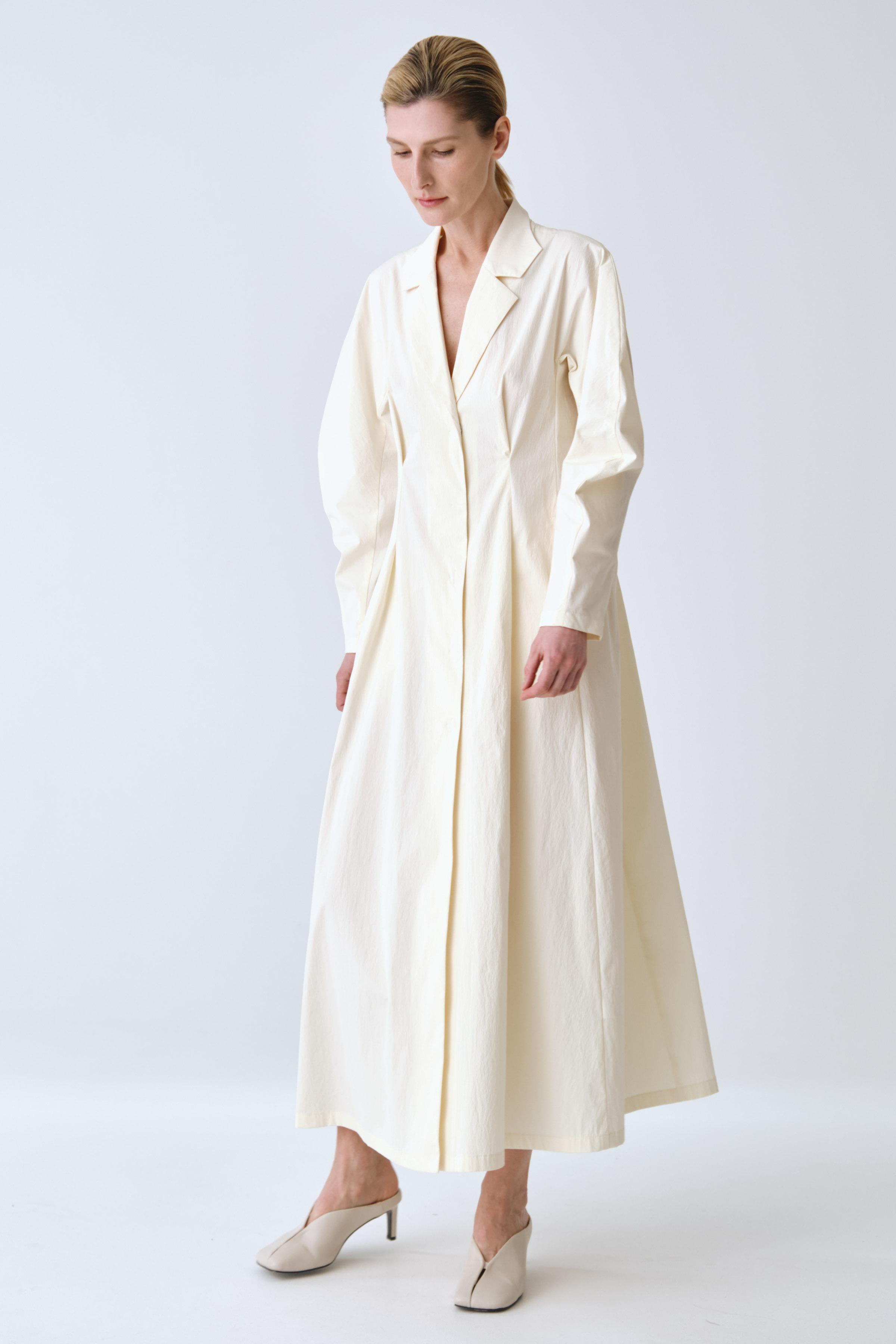 Платье клеш с круглыми рукавами, хлопок