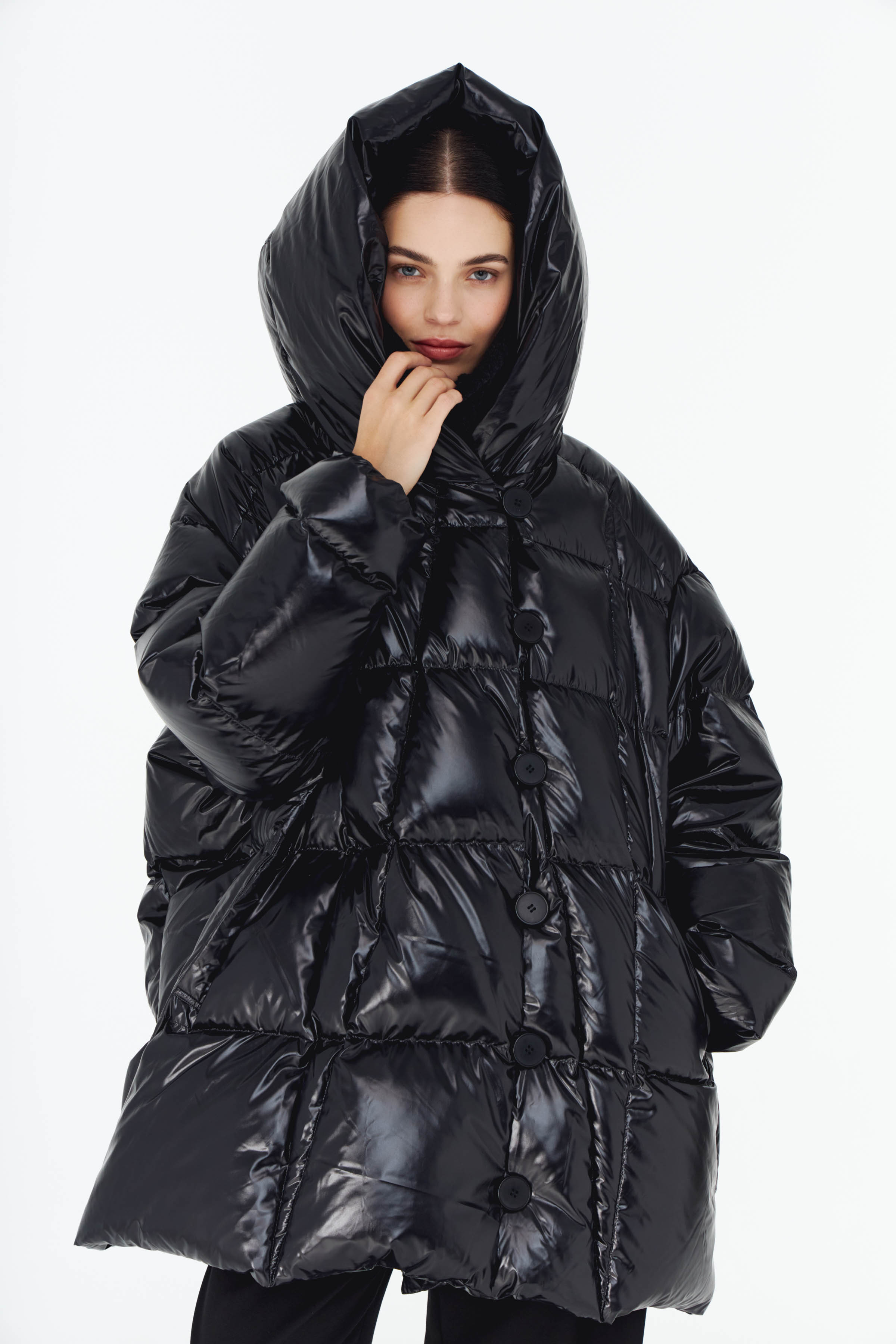 Куртка пуховая пончо-квадрат 00 Черный (noir) от Lesel (Лесель)! Заказывайте по ✆ 8 (800) 777 02 37