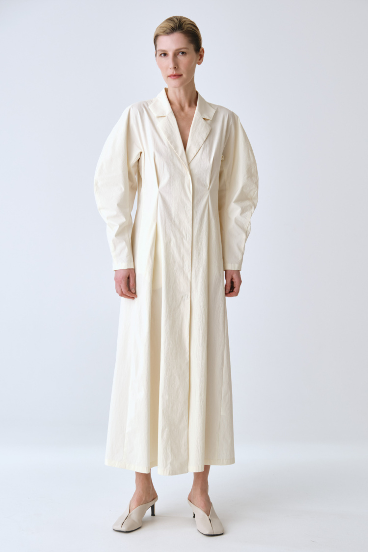 Платье клеш с круглыми рукавами, хлопок