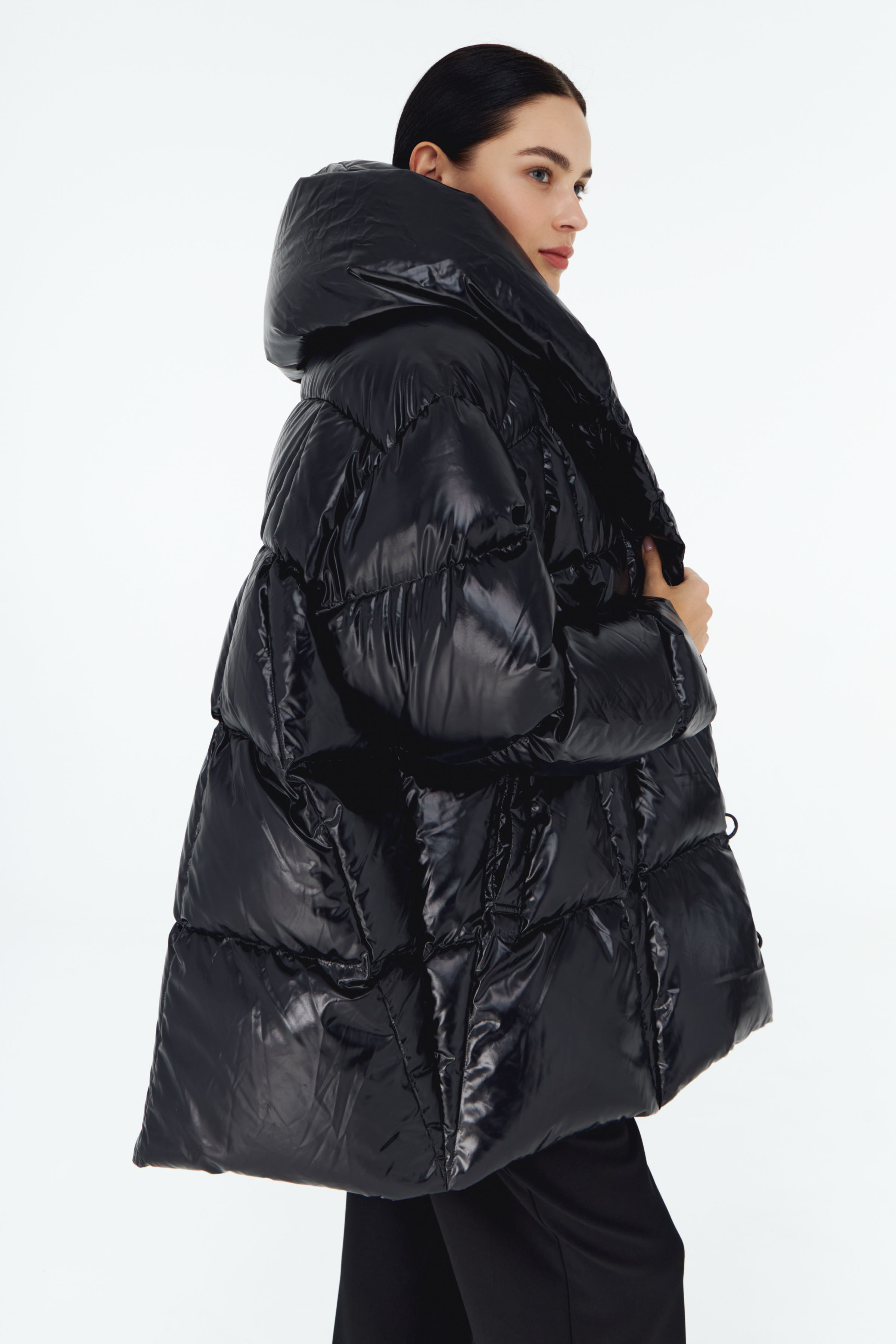 Куртка пуховая пончо-квадрат 00 Черный (noir) от Lesel (Лесель)! Заказывайте по ✆ 8 (800) 777 02 37