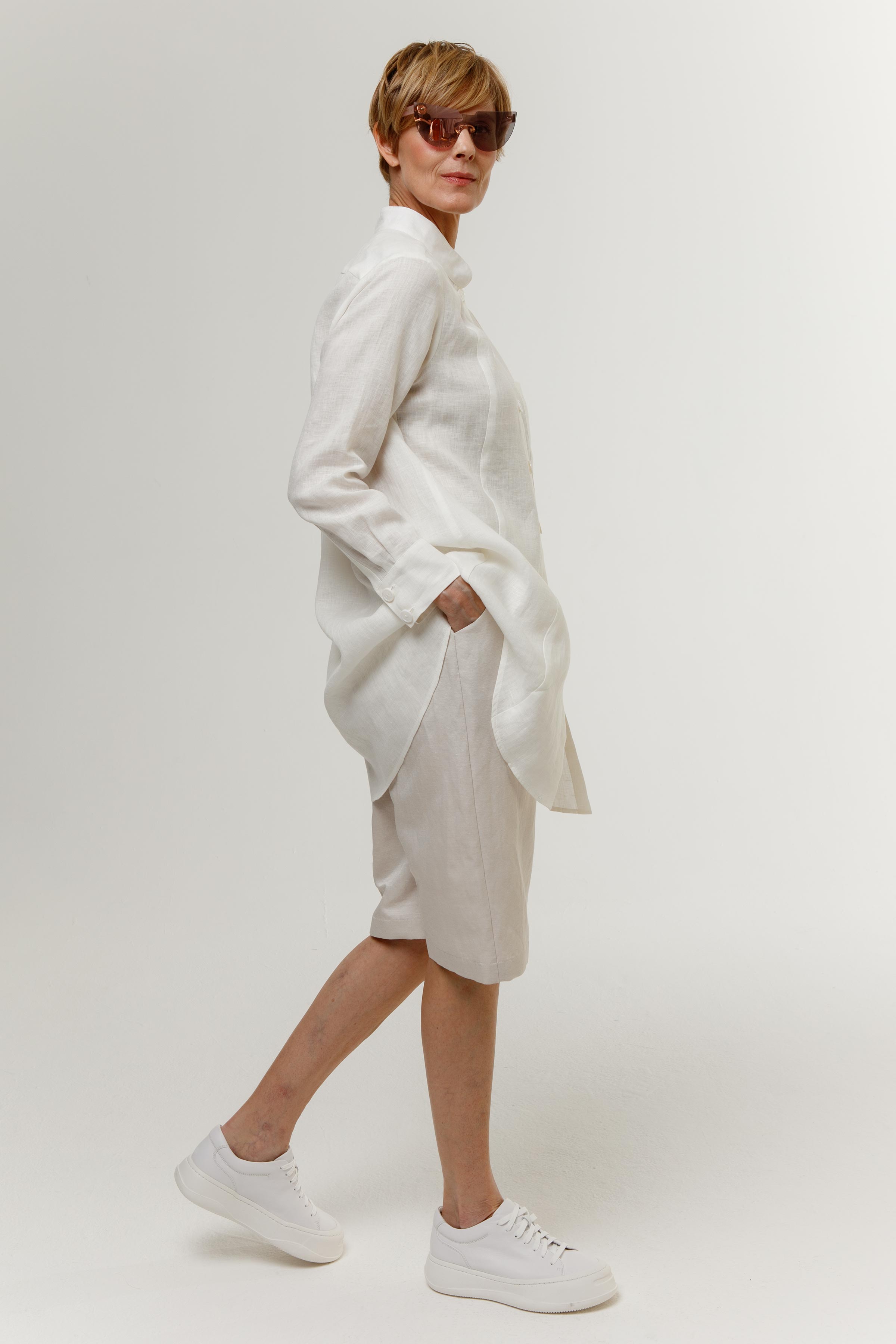 Блуза с кокеткой, мягкий лён  от Lesel (Лесель)! Заказывайте по ✆ 8 (800) 777 02 37