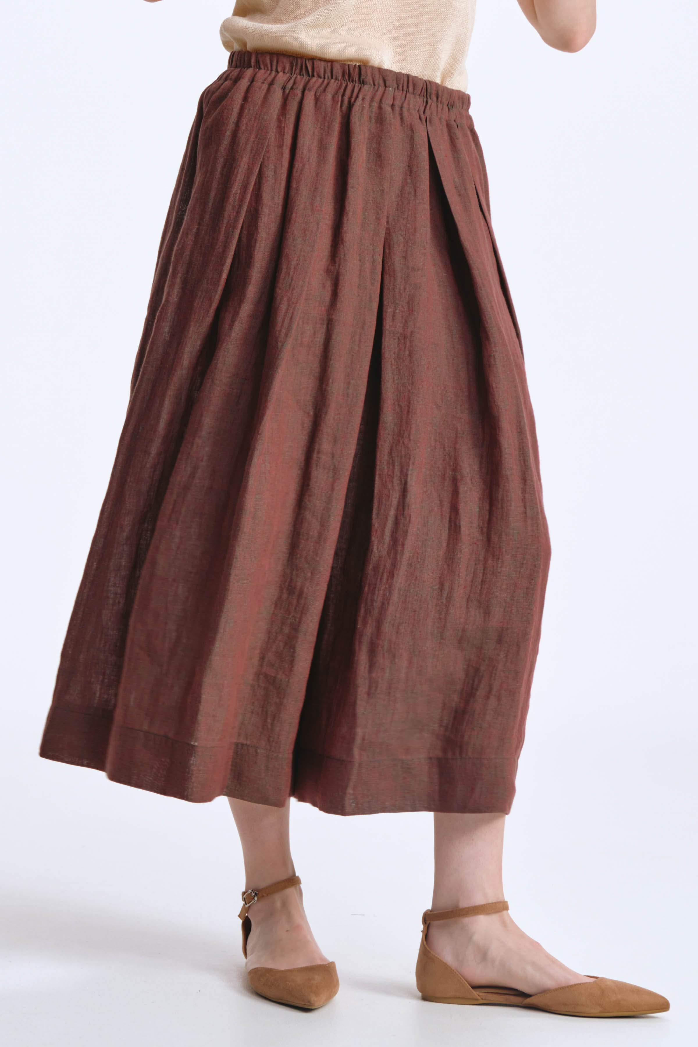 Юбка-брюки с широкими защипами 94 Темная медь (dark copper) от Lesel (Лесель)! Заказывайте по ✆ 8 (800) 777 02 37