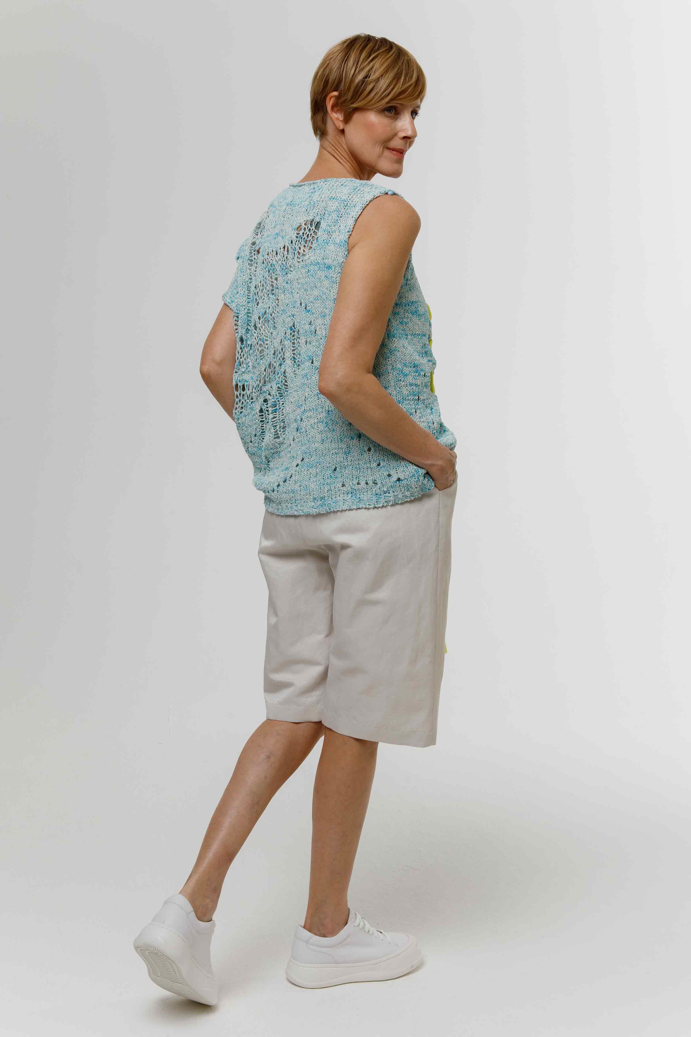 Топ асимметрия с лентой 37 Аквамарин меланж (aquamarine melange) от Lesel (Лесель)! Заказывайте по ✆ 8 (800) 777 02 37