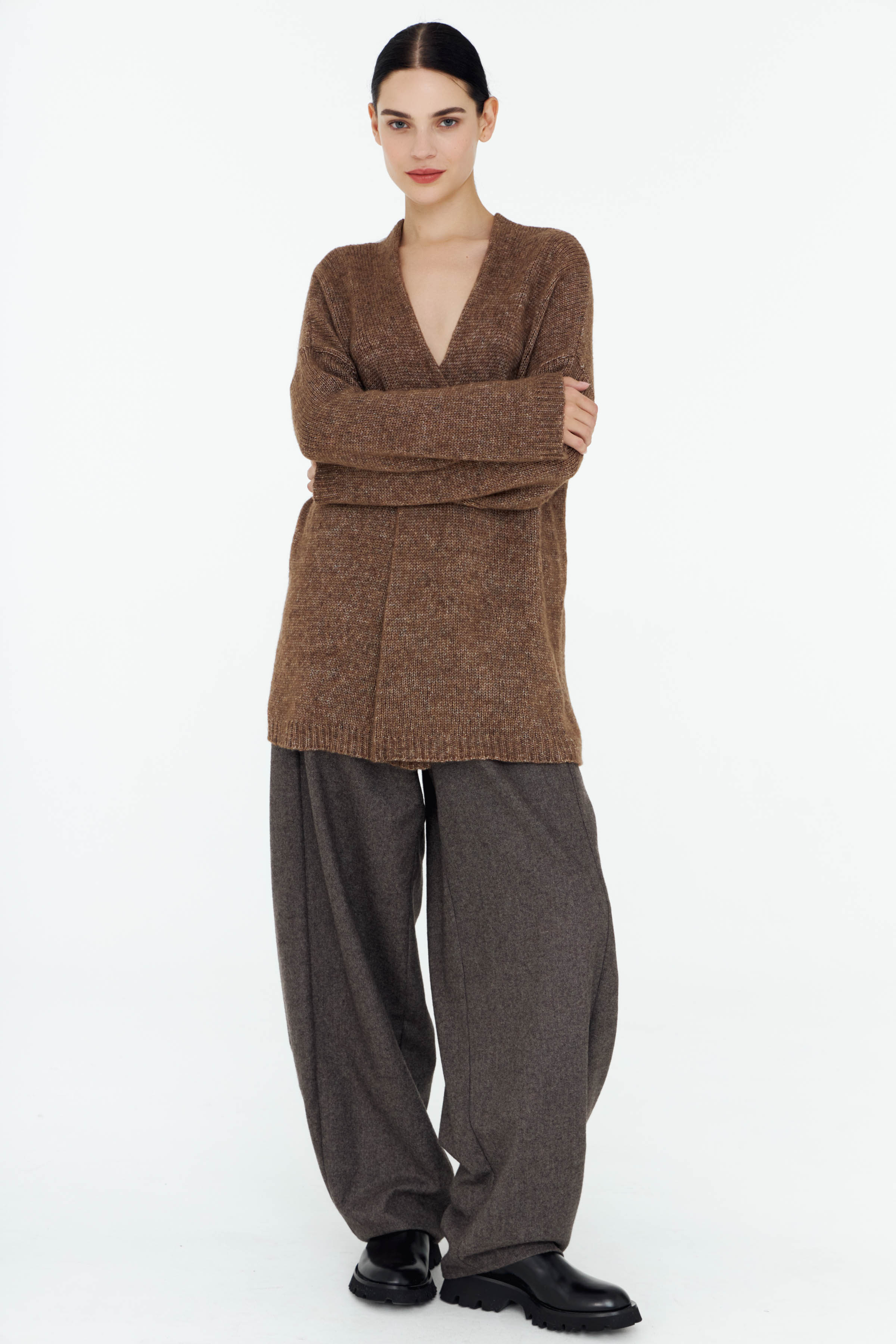 Брюки широкие бананы с кокеткой, шерсть, с подкладкой  от Lesel (Лесель)! Заказывайте по ✆ 8 (800) 777 02 37