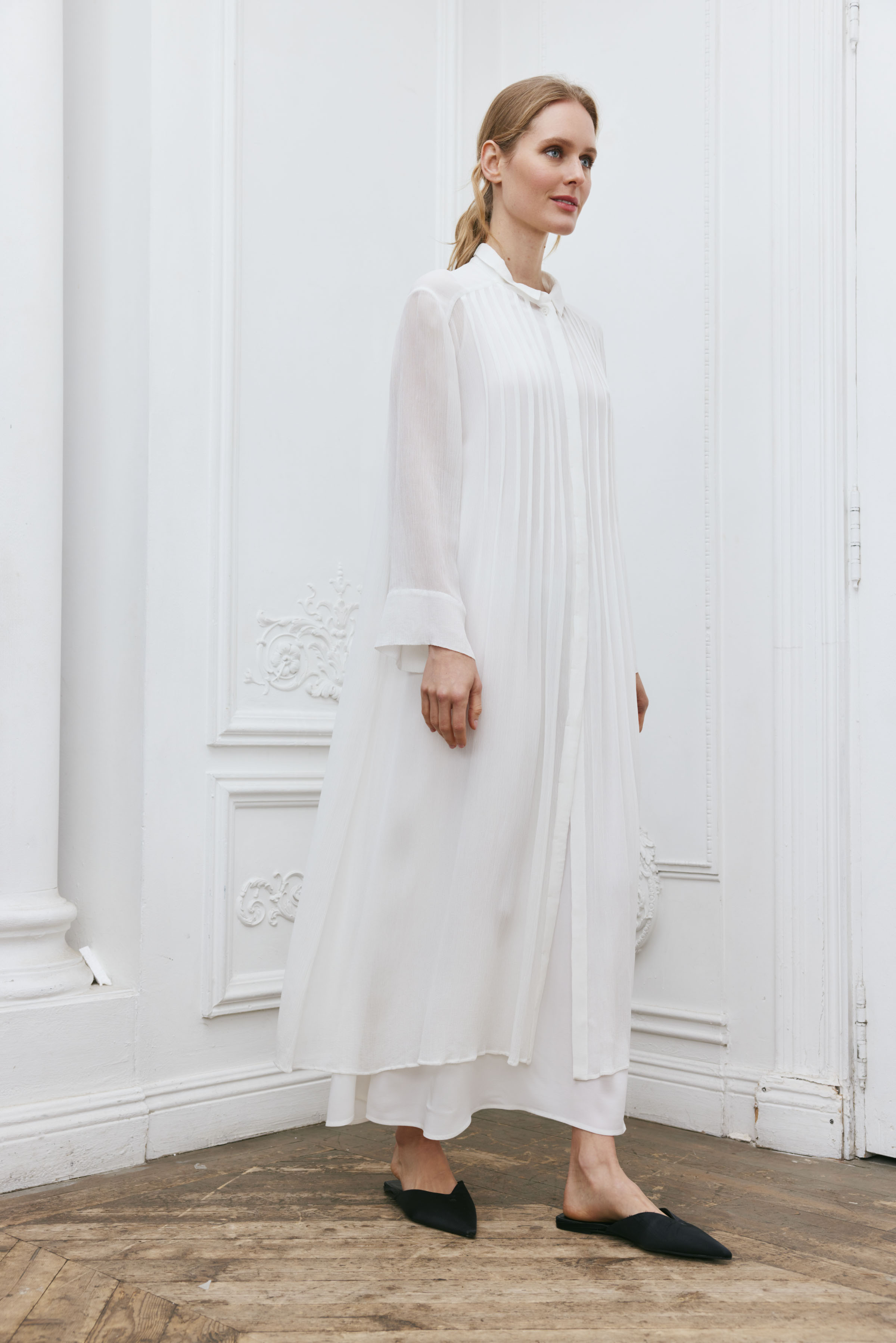 Блуза длинная, защипы  от Lesel (Лесель)! Заказывайте по ✆ 8 (800) 777 02 37