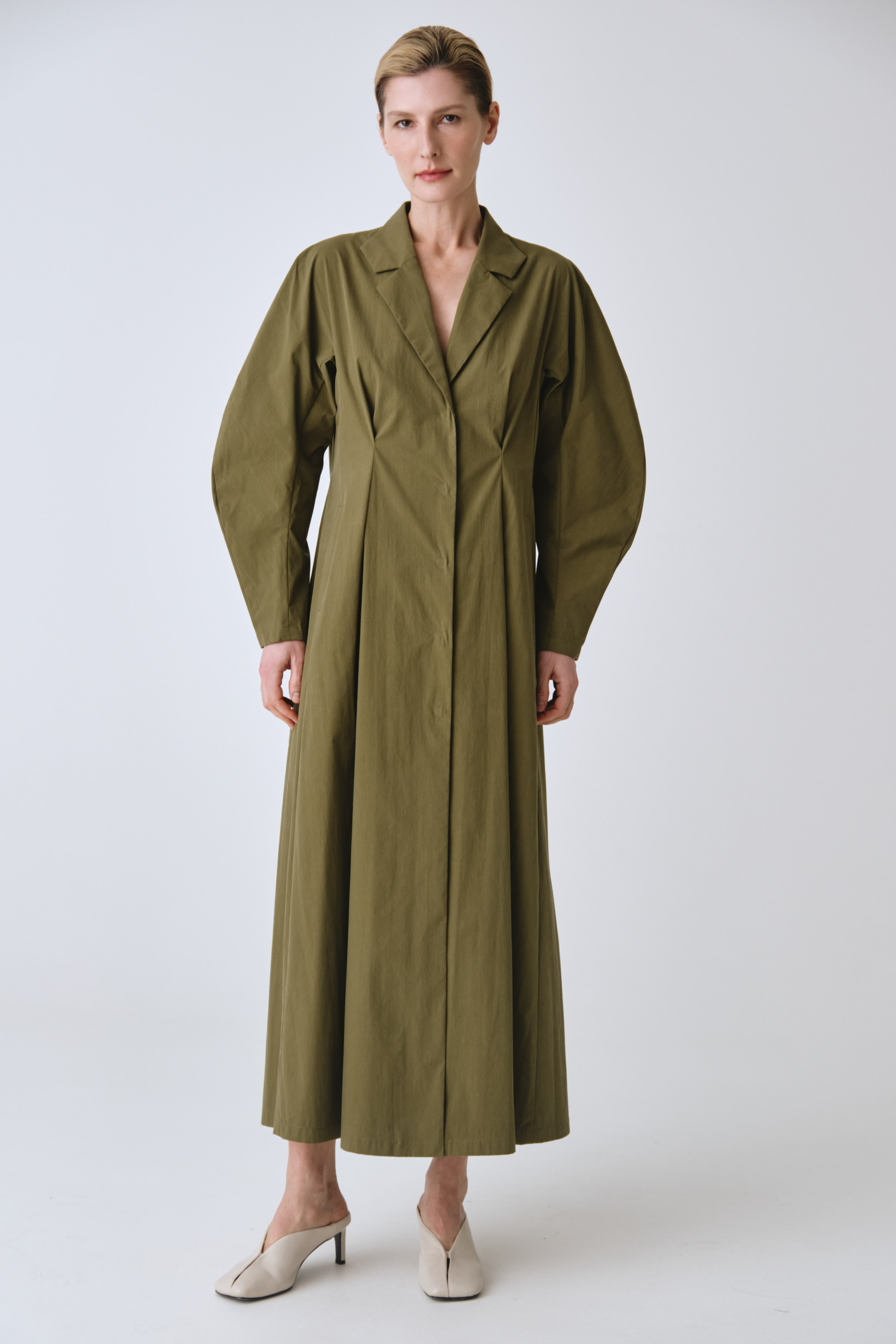 Платье клеш с круглыми рукавами, хлопок