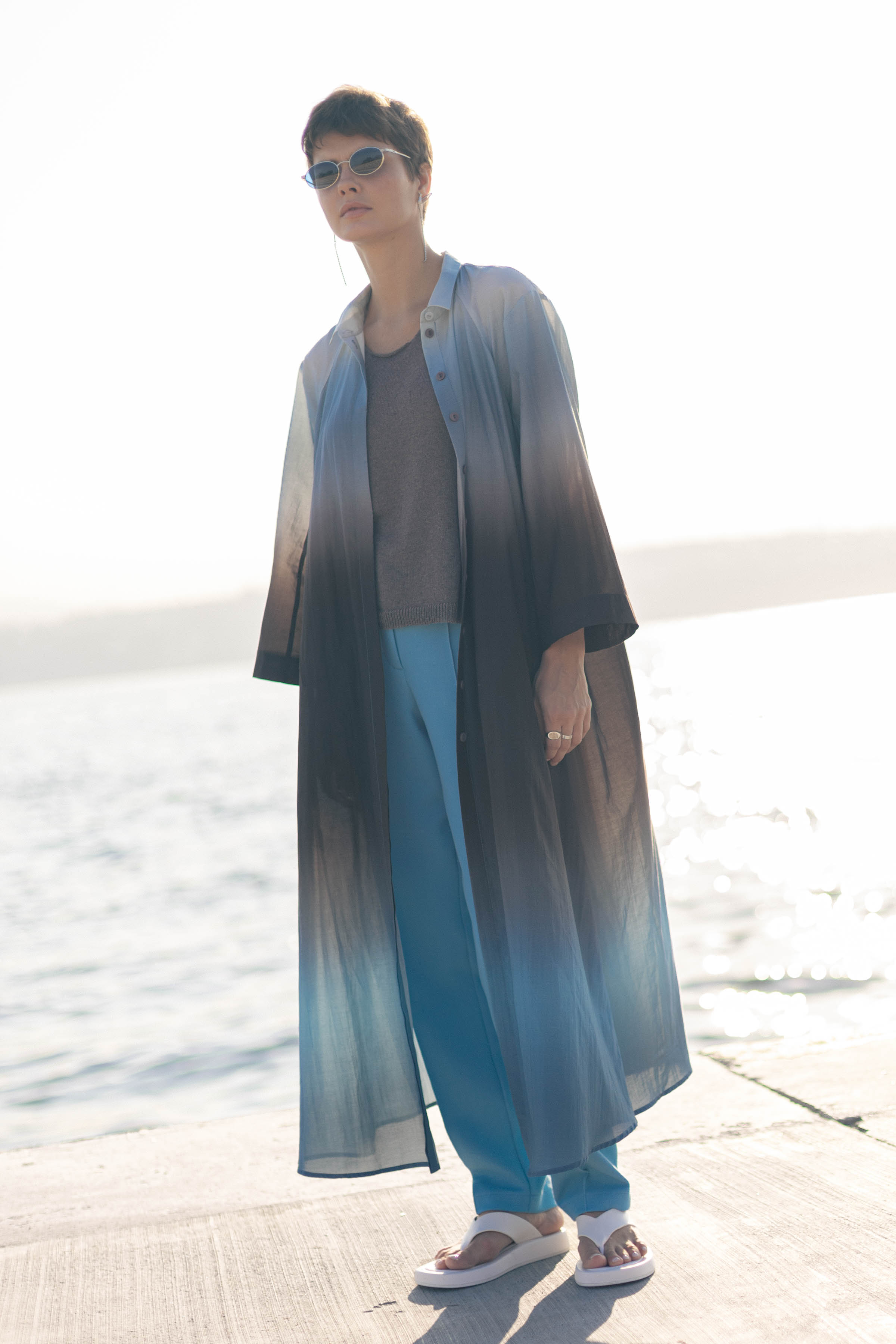 Блуза рубашка длинная Деграде  от Lesel (Лесель)! Заказывайте по ✆ 8 (800) 777 02 37