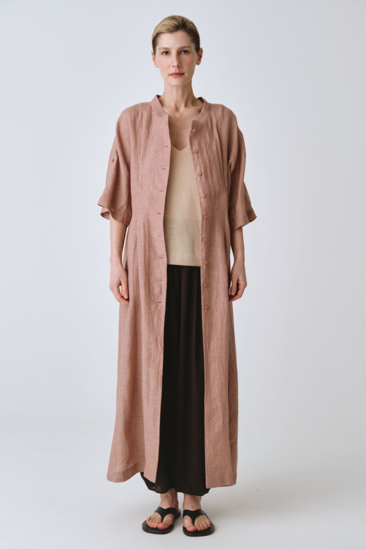 Жакет накидка с широкими рукавами, лён