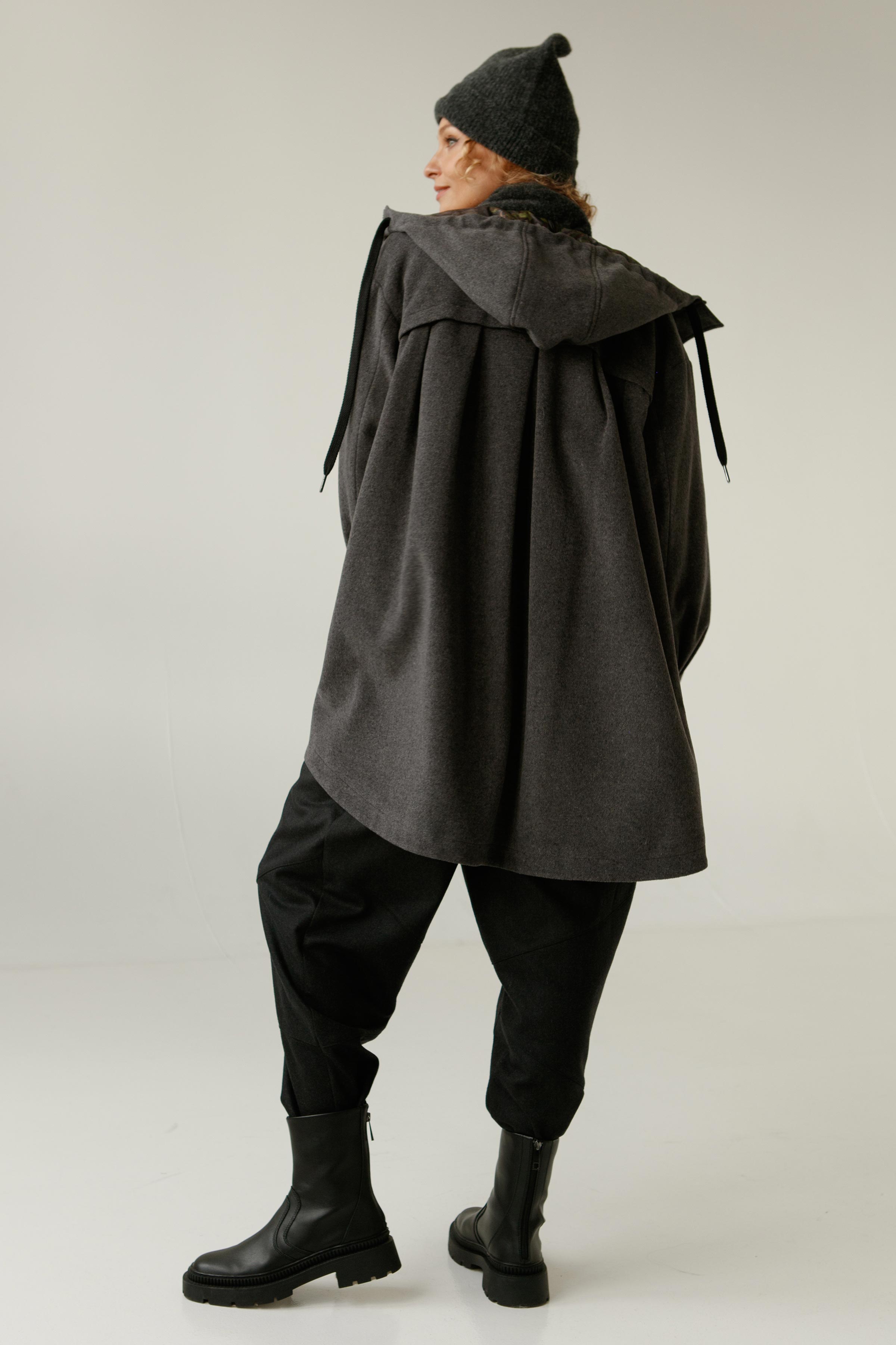 Пальто Рубашка с капюшоном темное 11 Антрацит (anthracite) от Lesel (Лесель)! Заказывайте по ✆ 8 (800) 777 02 37