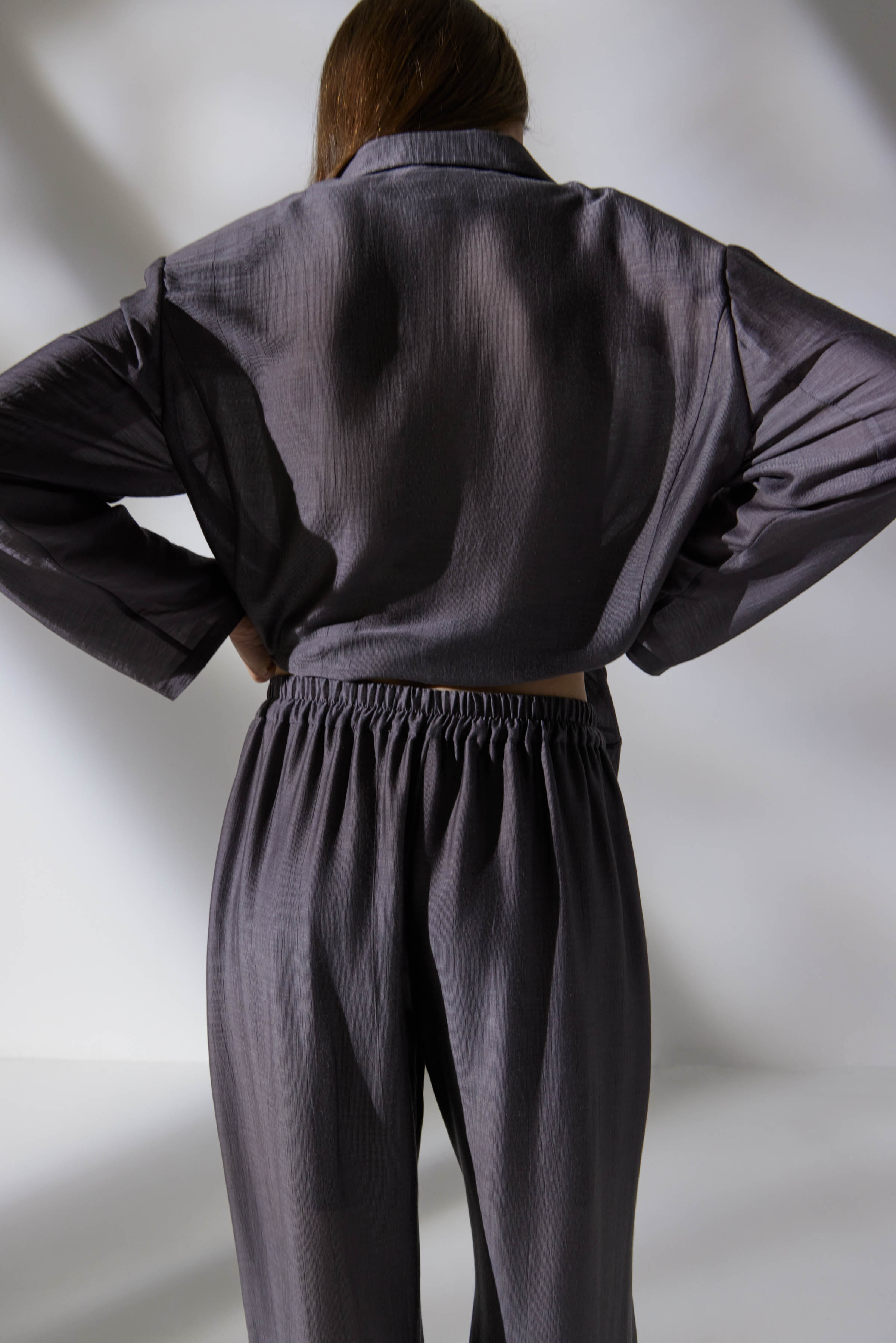 Брюки Широкие, шёлк 11 Антрацит (anthracite) от Lesel (Лесель)! Заказывайте по ✆ 8 (800) 777 02 37