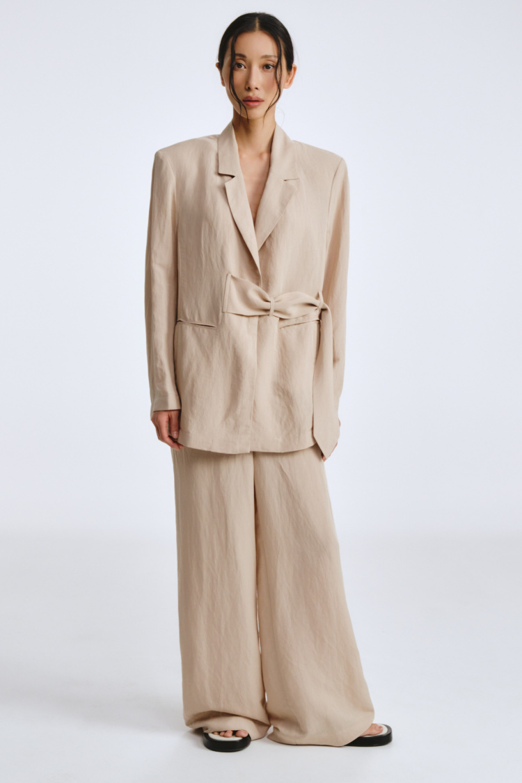 Брюки прямые, тонкий лен