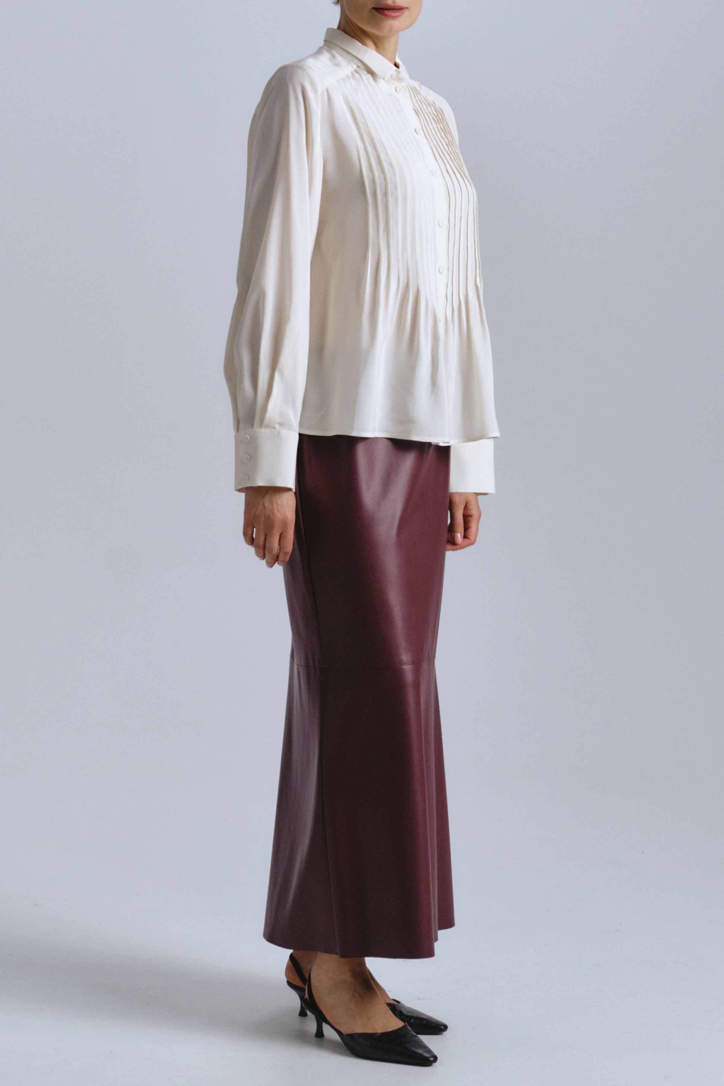 Юбка длинная узкая, кожа 27 Бордо (burdeaux) от Lesel (Лесель)! Заказывайте по ✆ 8 (800) 777 02 37