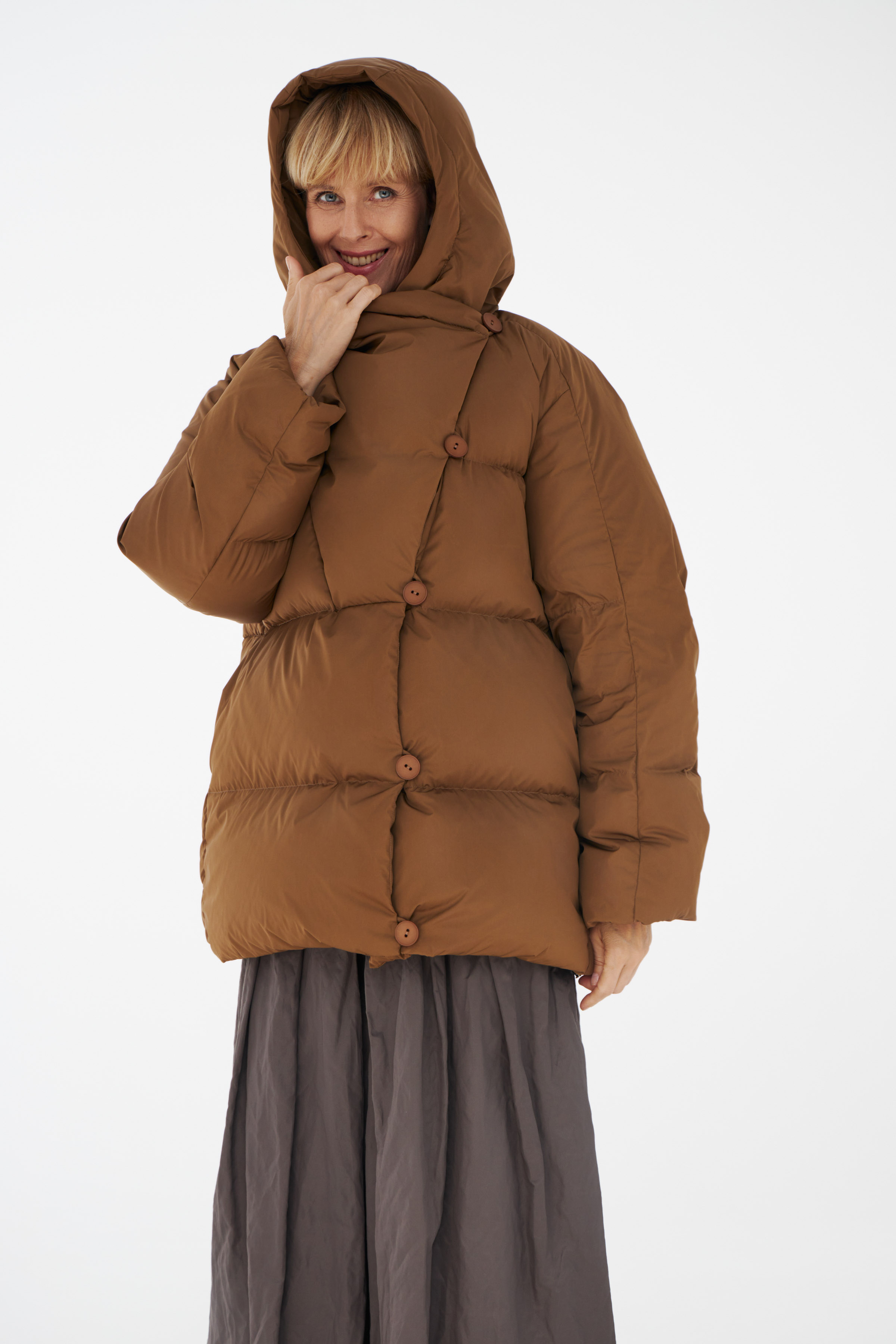 Куртка пуховая с навесными петлями 70 Грецкий орех (noix) от Lesel (Лесель)! Заказывайте по ✆ 8 (800) 777 02 37