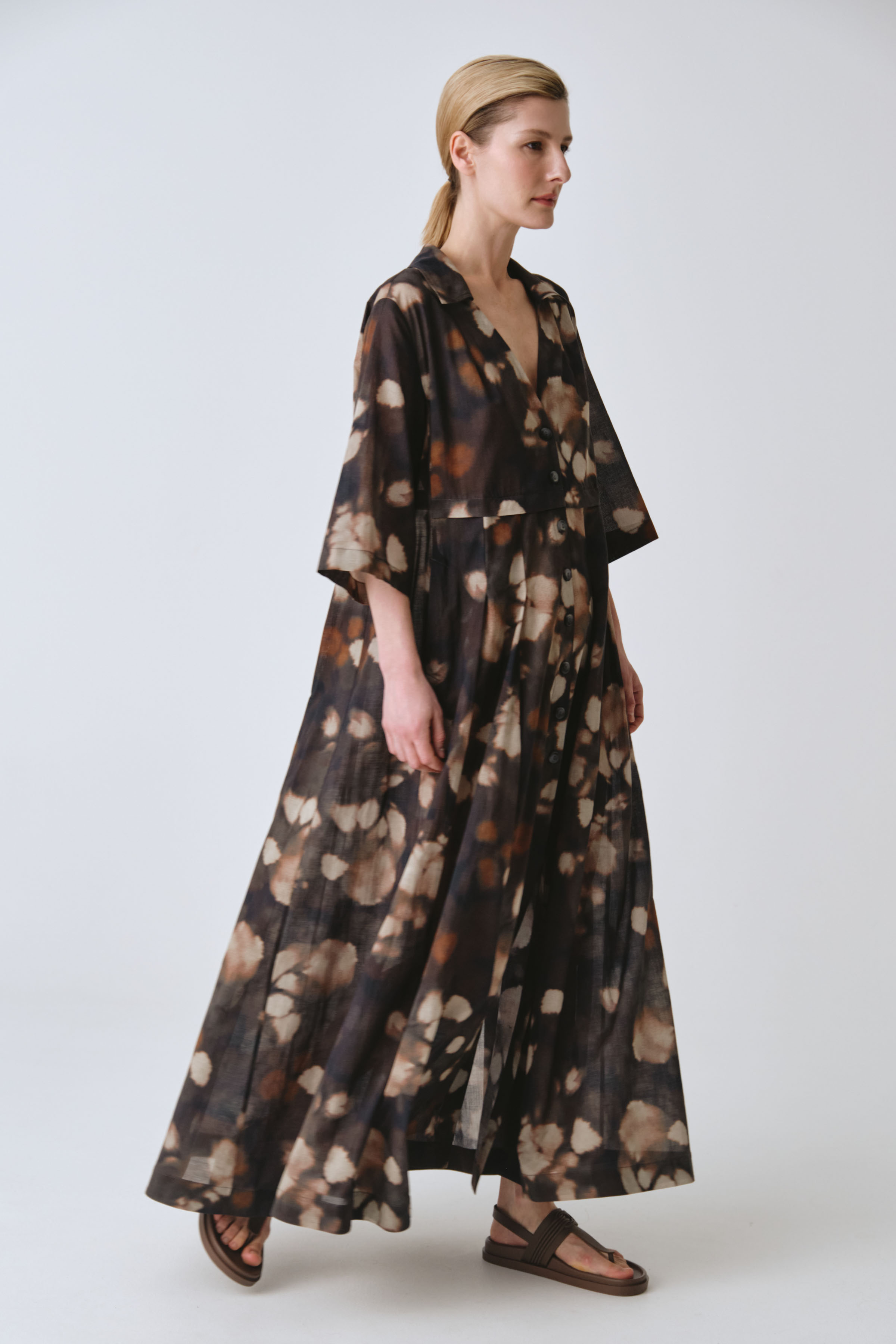 Платье кимоно со складками Акварельные блики