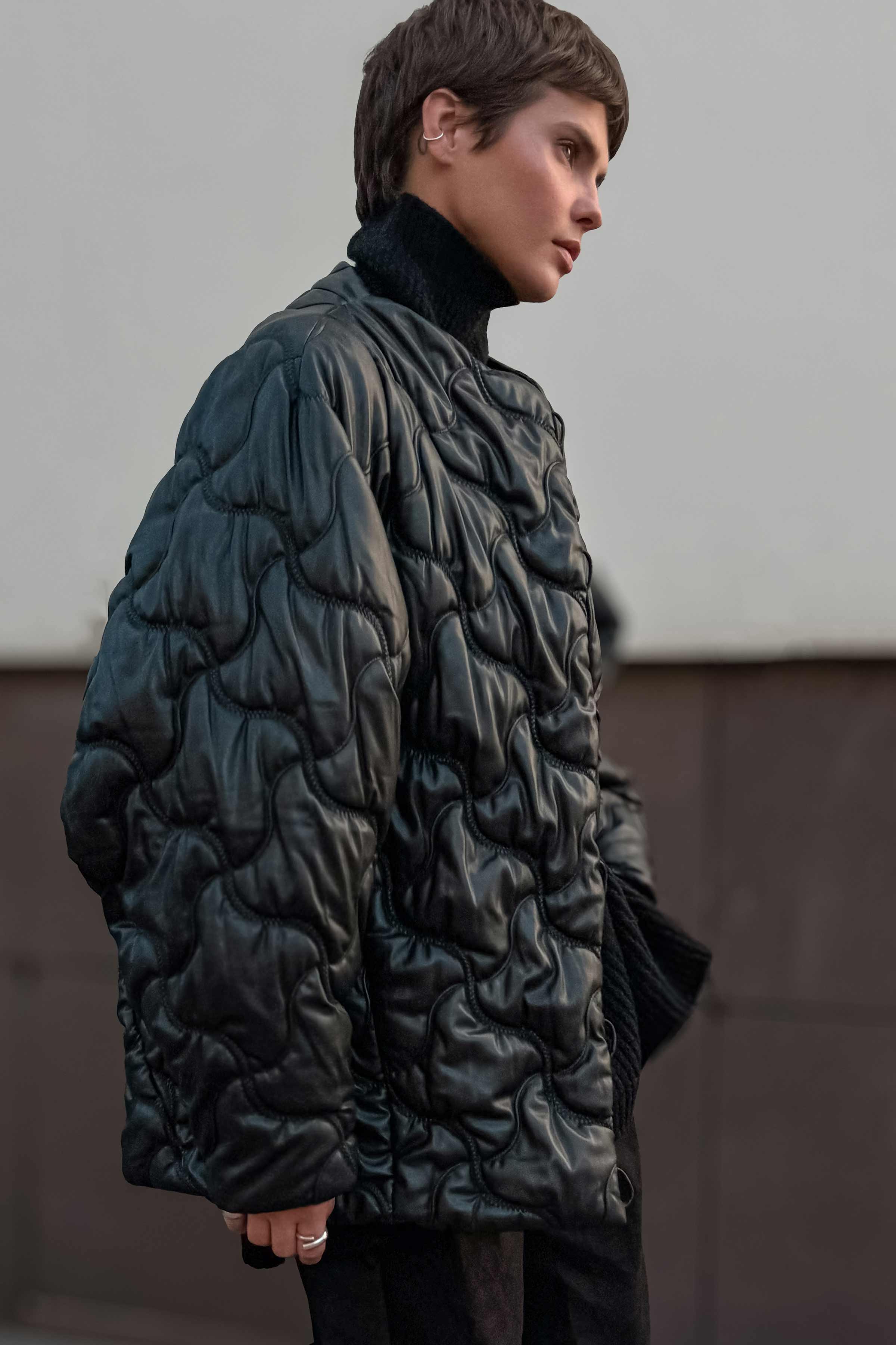 Куртка бомбер ромб, эко-кожа 00 Черный (noir) от Lesel (Лесель)! Заказывайте по ✆ 8 (800) 777 02 37