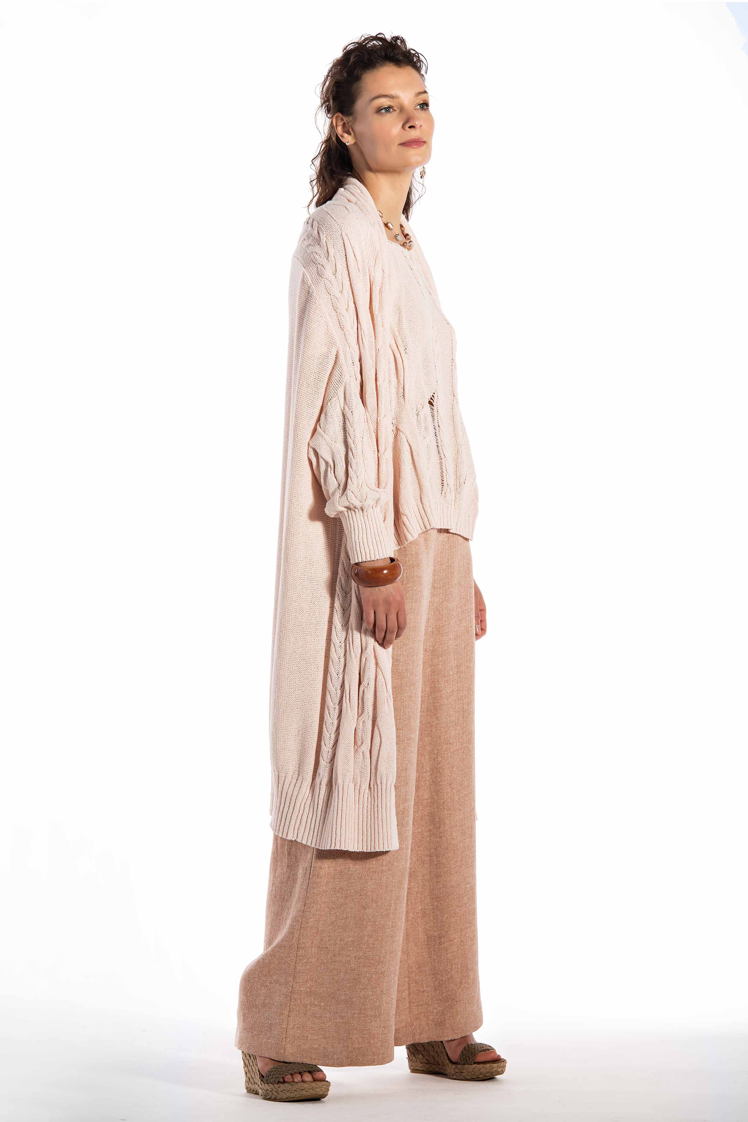 Кардиган Косы 17  Розовый жемчуг (perles rose) от Lesel (Лесель)! Заказывайте по ✆ 8 (800) 777 02 37