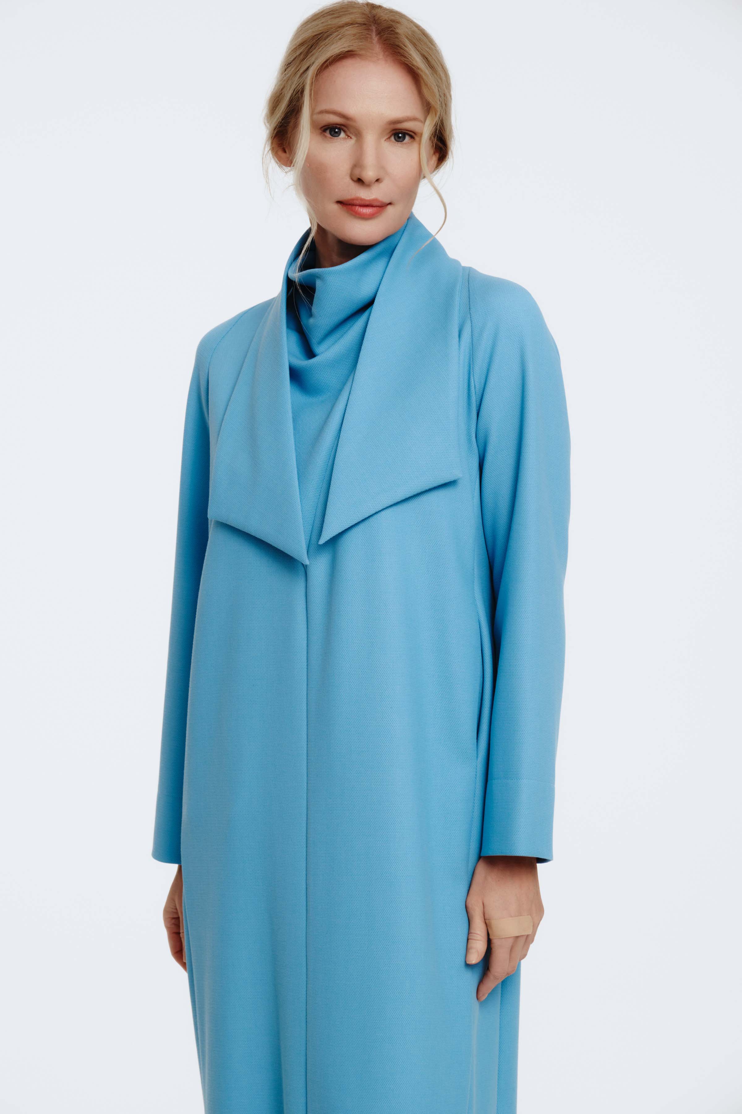 Платье с воротником Качели, длинный рукав 36 Лазурно-синий (bleu azur) от Lesel (Лесель)! Заказывайте по ✆ 8 (800) 777 02 37