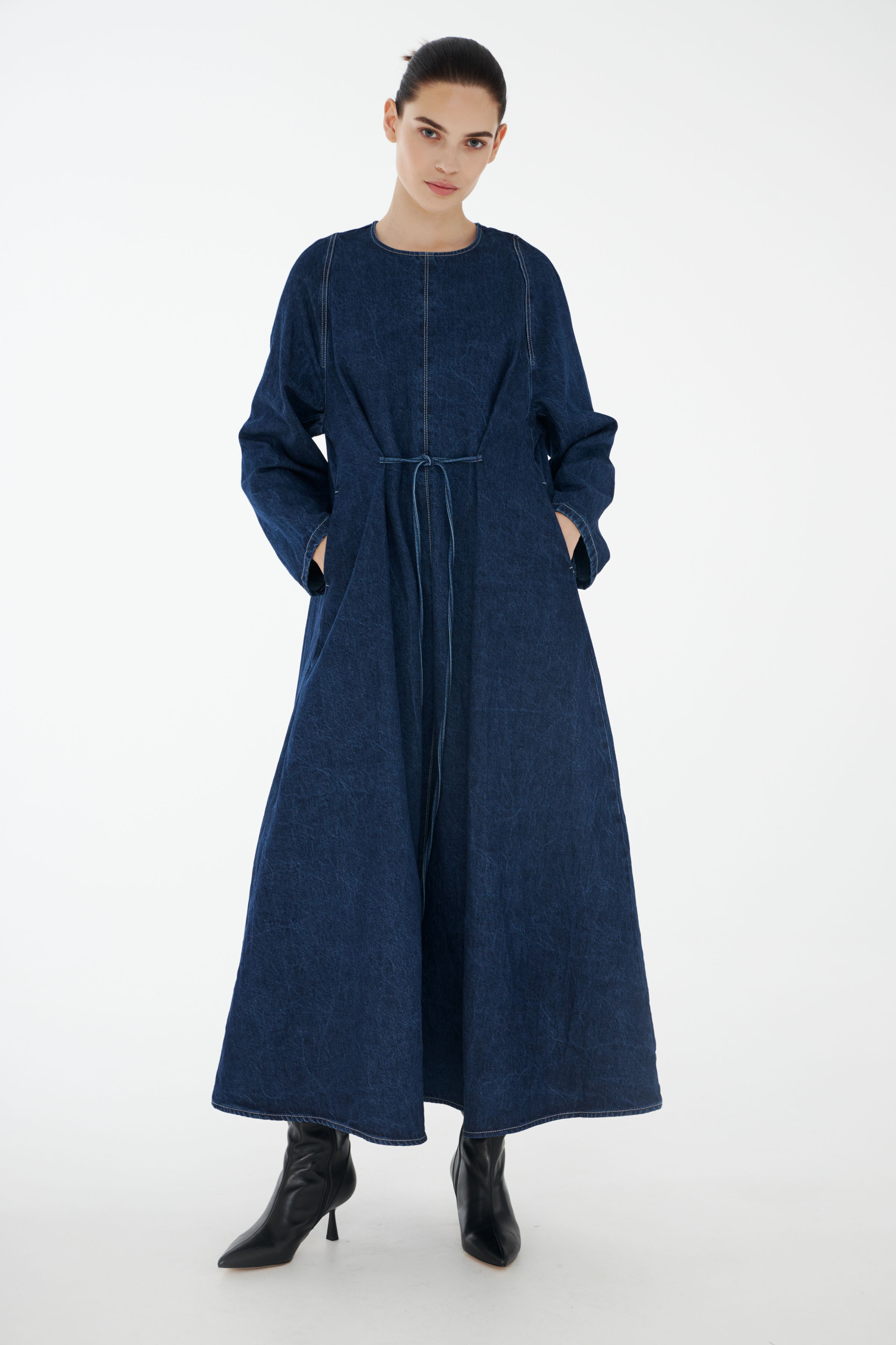 Платье Джинсовое реглан, завязки 38 Джинсовый (denim) от Lesel (Лесель)! Заказывайте по ✆ 8 (800) 777 02 37