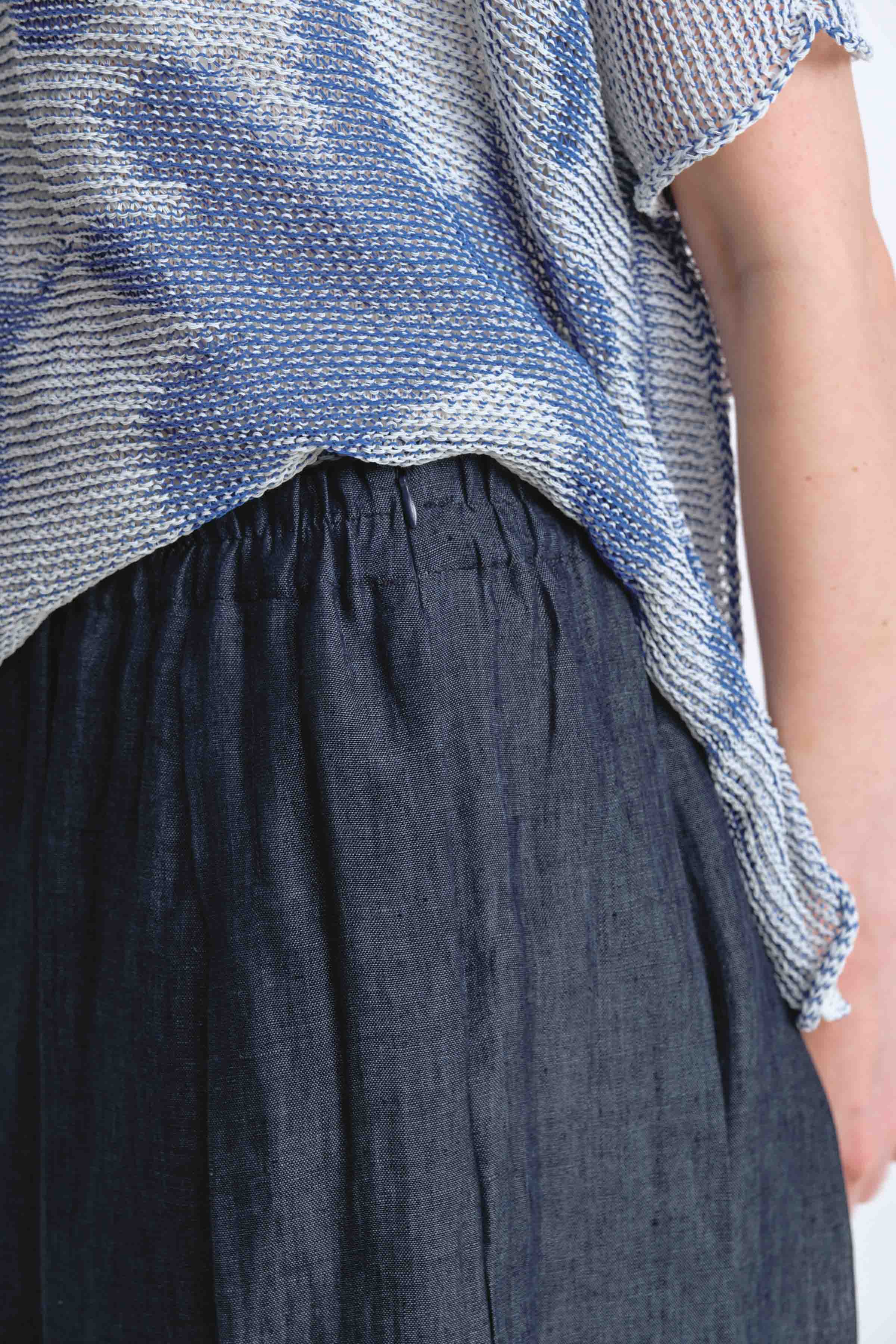 Юбка-брюки с широкими защипами 38 Джинсовый (denim) от Lesel (Лесель)! Заказывайте по ✆ 8 (800) 777 02 37