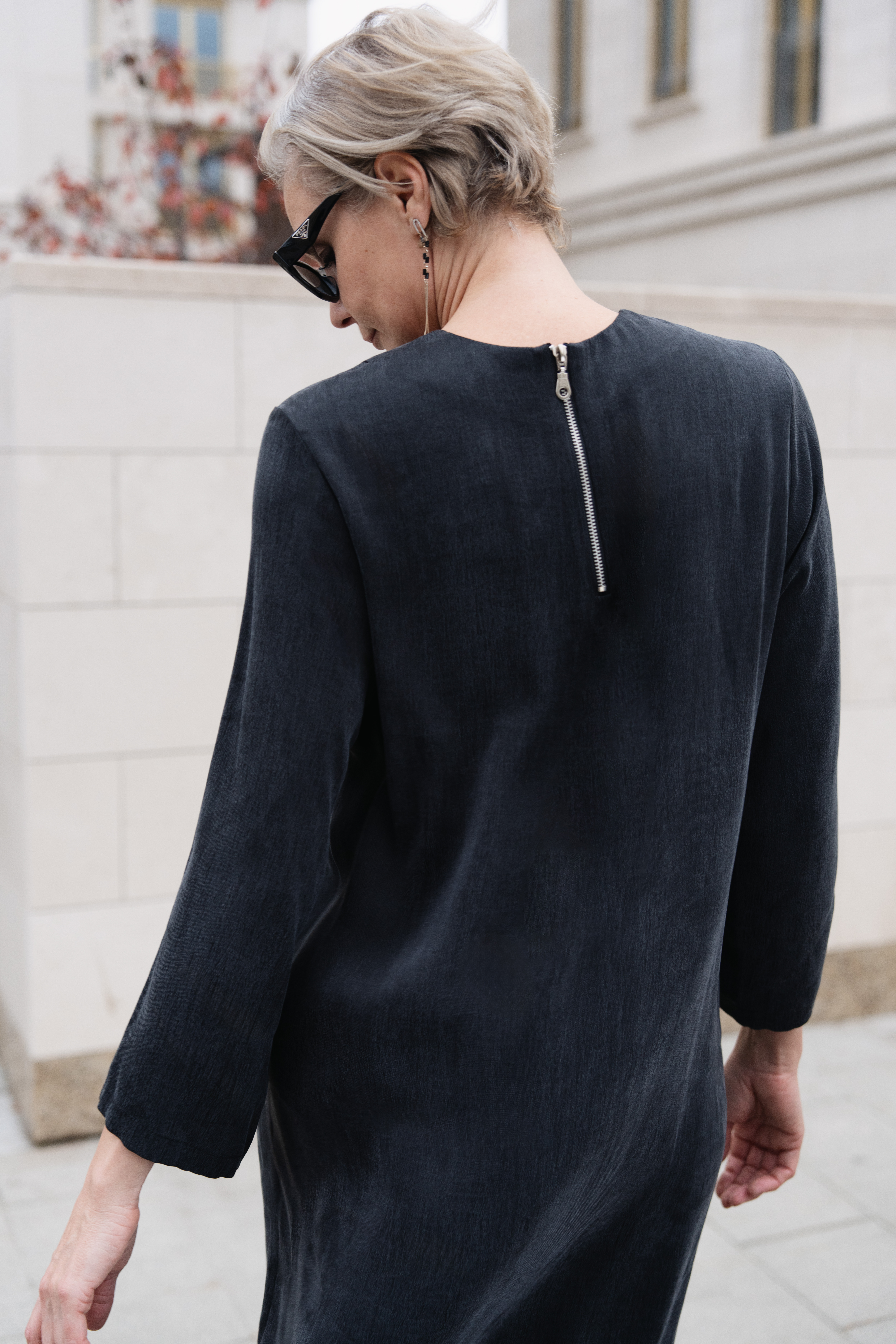 Платье со сложной драпировкой, вареный шелк 11 Антрацит (anthracite) от Lesel (Лесель)! Заказывайте по ✆ 8 (800) 777 02 37