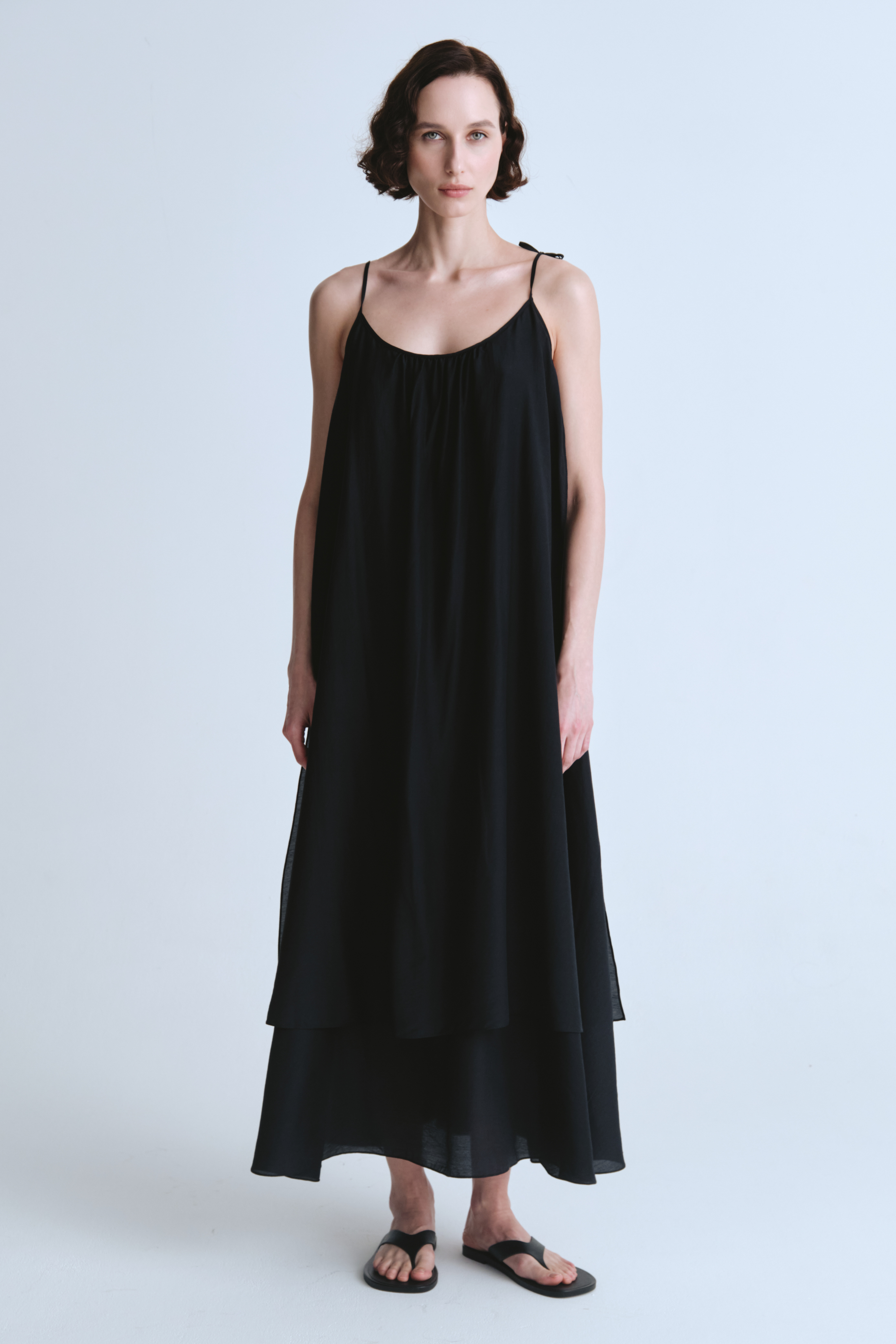 Платье сарафан клеш двухслойный, шёлк