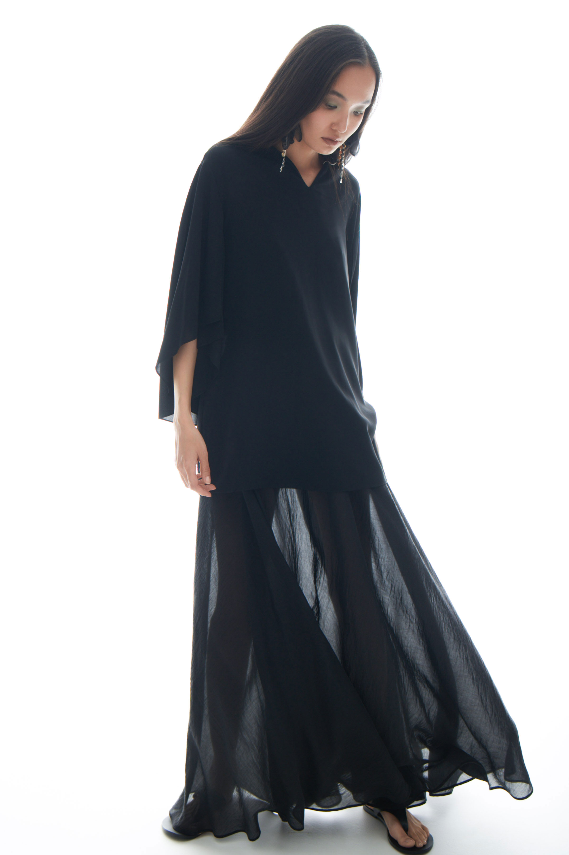 Юбка клеш прозрачная