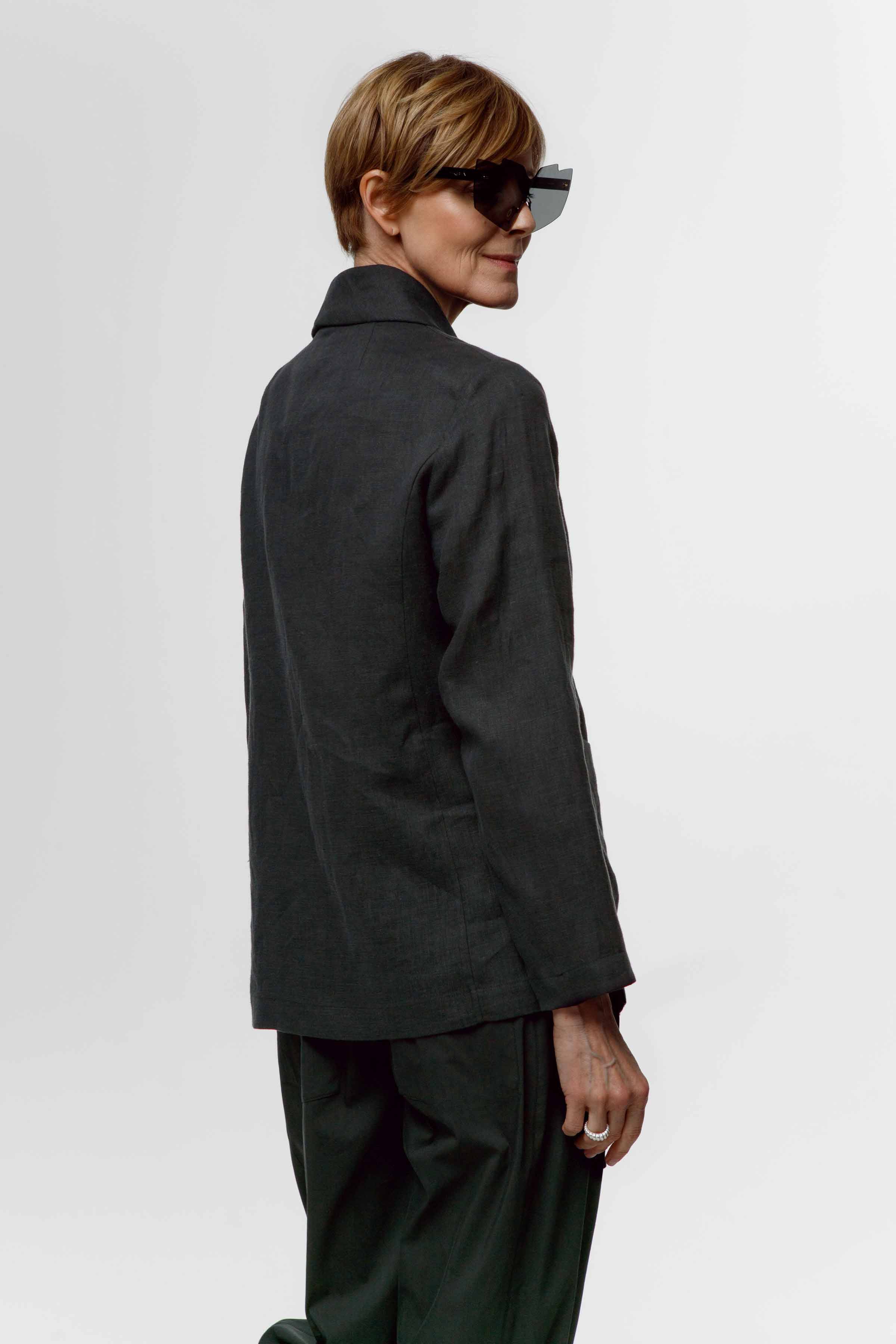 Жакет с драпировкой, мягкий лён 63 Ментол (menthol), 00 Черный (noir) от Lesel (Лесель)! Заказывайте по ✆ 8 (800) 777 02 37