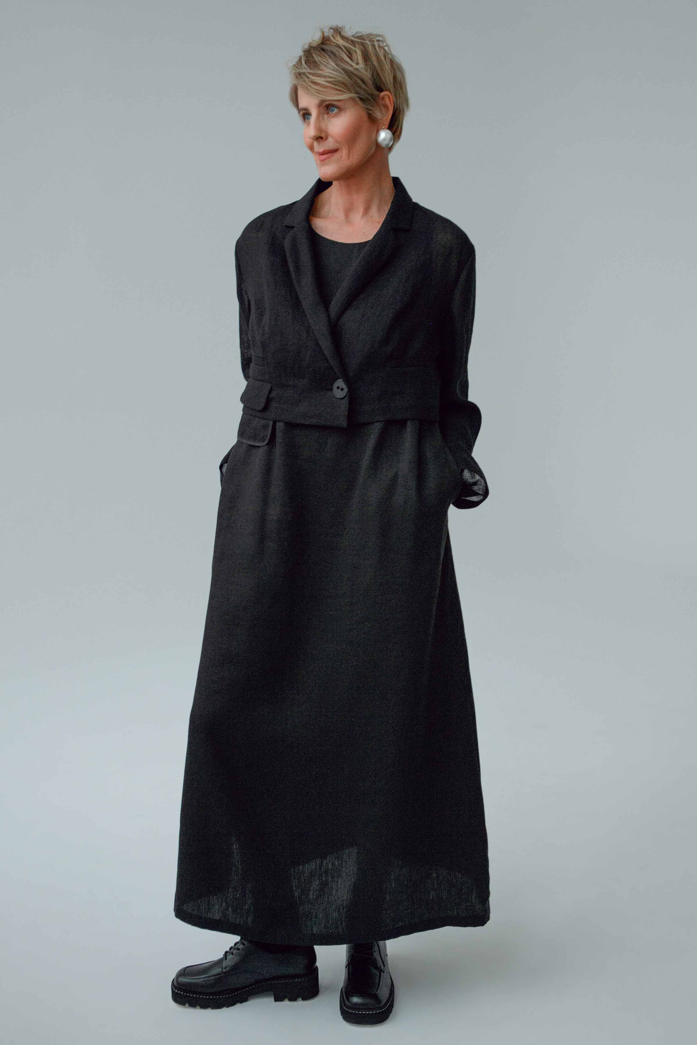 Жакет Короткий, лён 00 Черный (noir) от Lesel (Лесель)! Заказывайте по ✆ 8 (800) 777 02 37