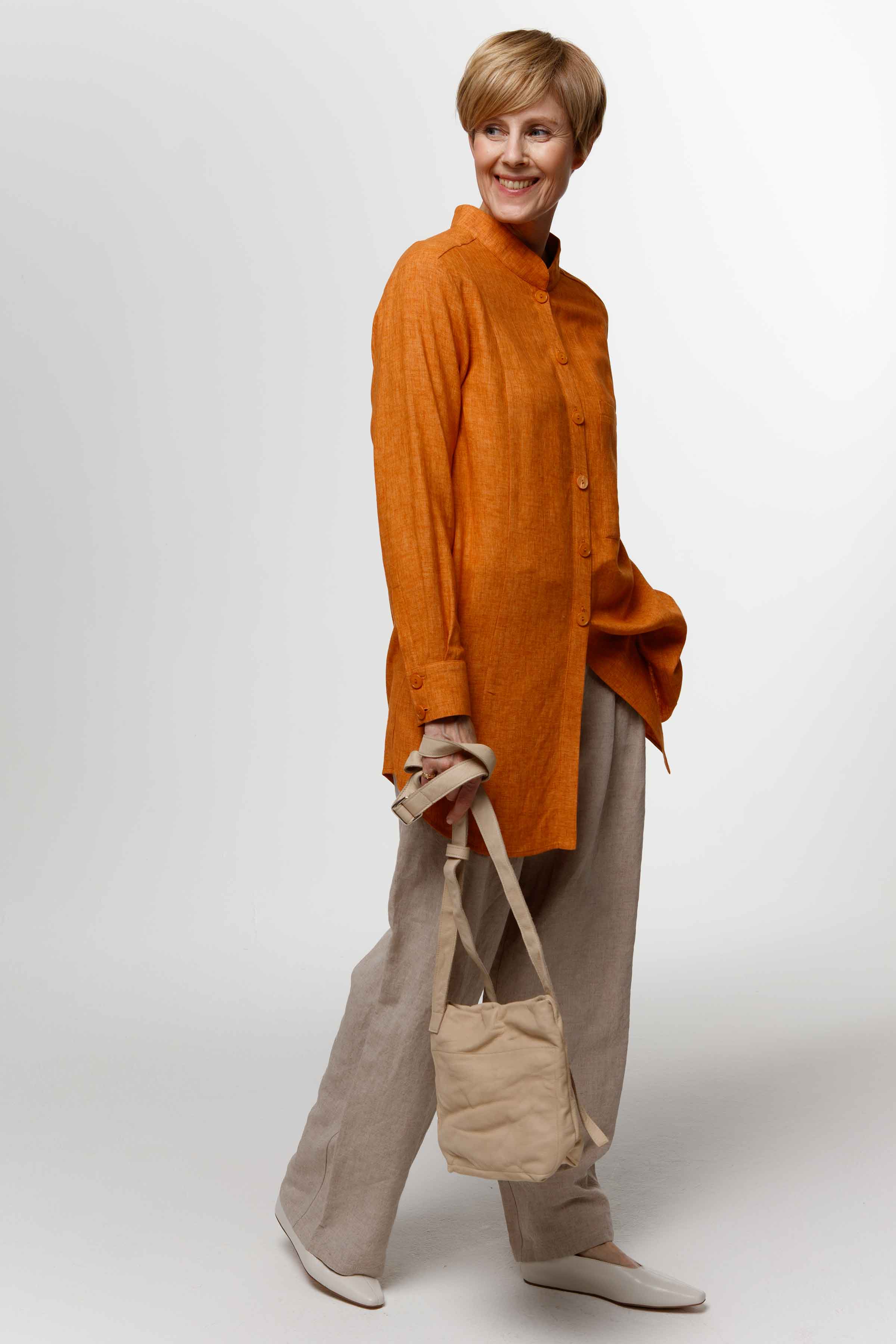 Блуза с кокеткой, вискоза/лён  от Lesel (Лесель)! Заказывайте по ✆ 8 (800) 777 02 37