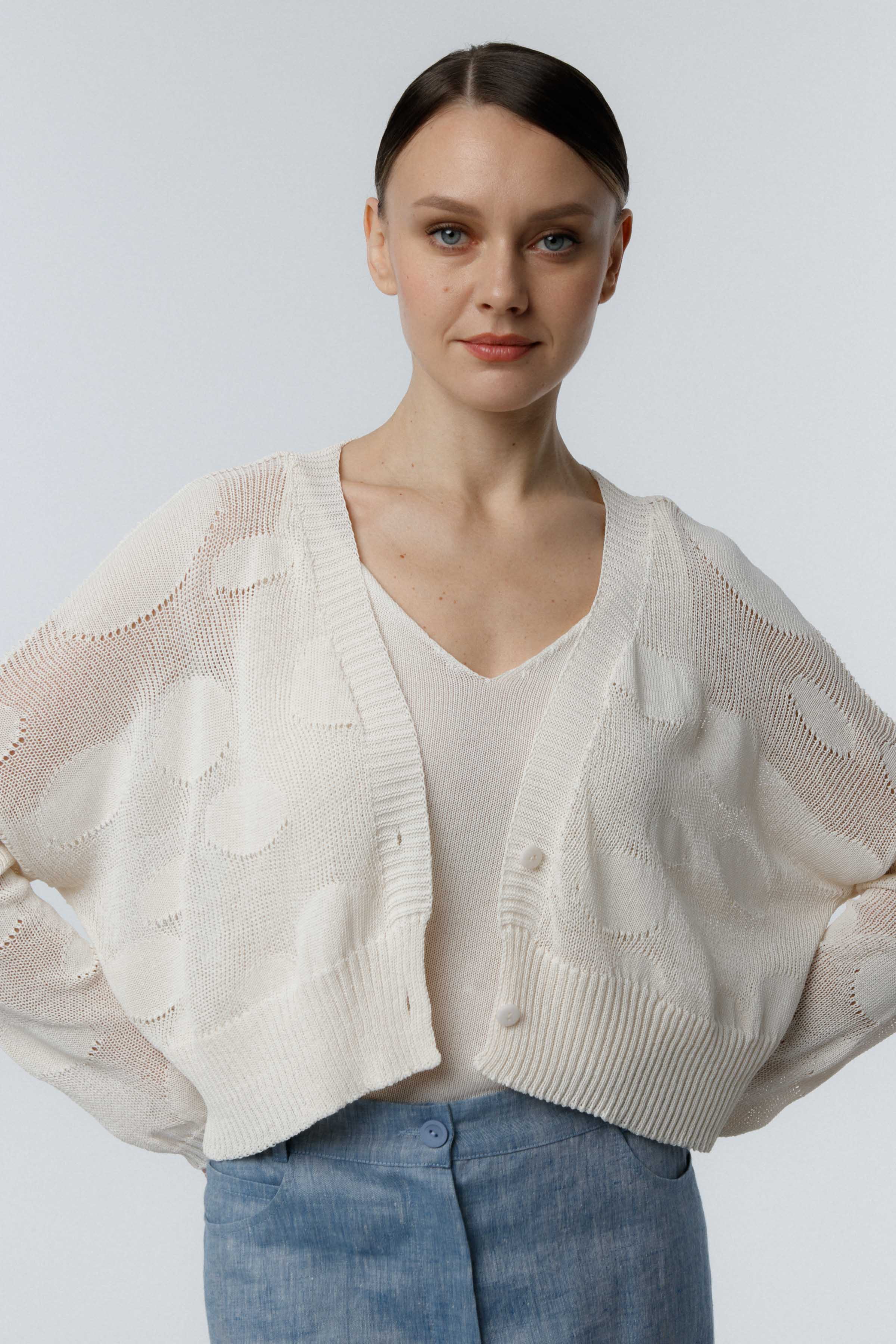 Кардиган укороченный Круги 03 Кварц (quartz) от Lesel (Лесель)! Заказывайте по ✆ 8 (800) 777 02 37