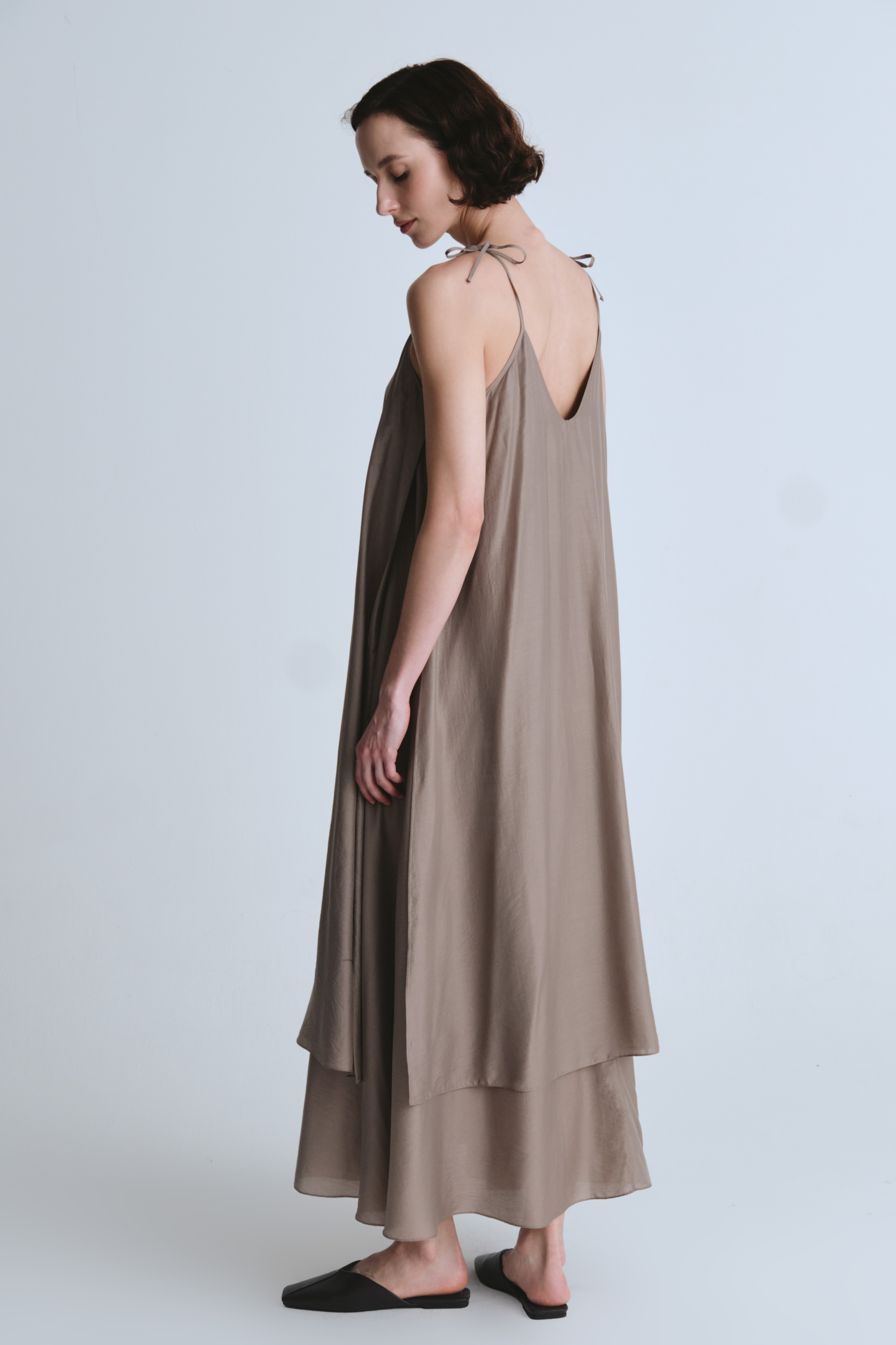 Платье сарафан клеш двухслойный, шёлк