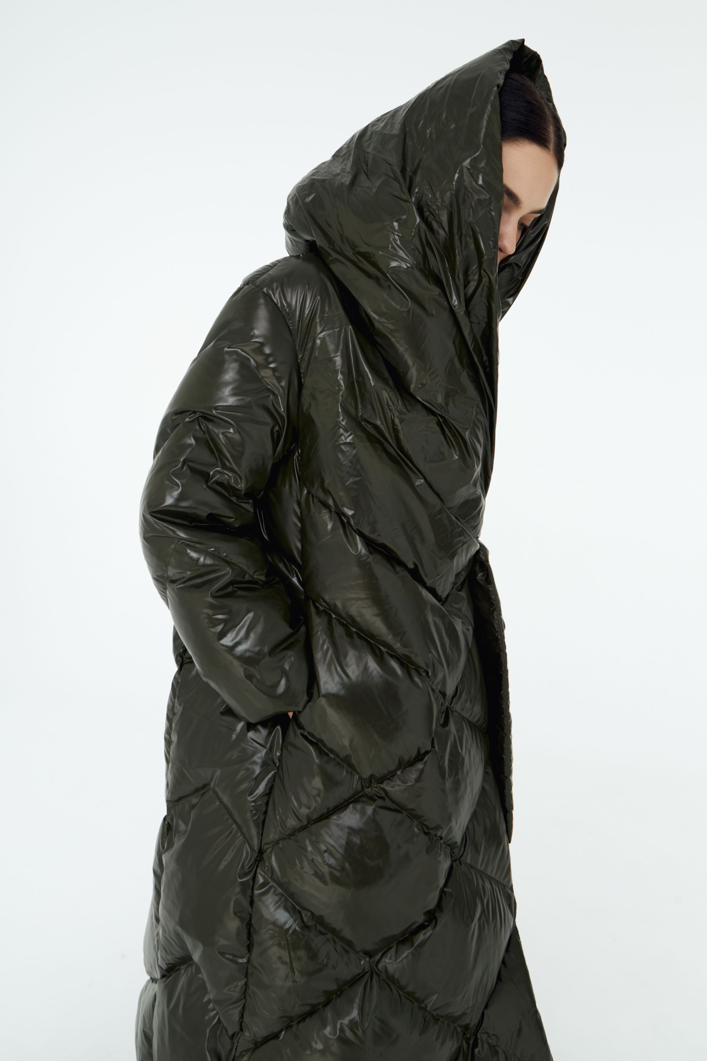 Пальто пуховое длинное с запахом 79 Гербарий (herbal) от Lesel (Лесель)! Заказывайте по ✆ 8 (800) 777 02 37