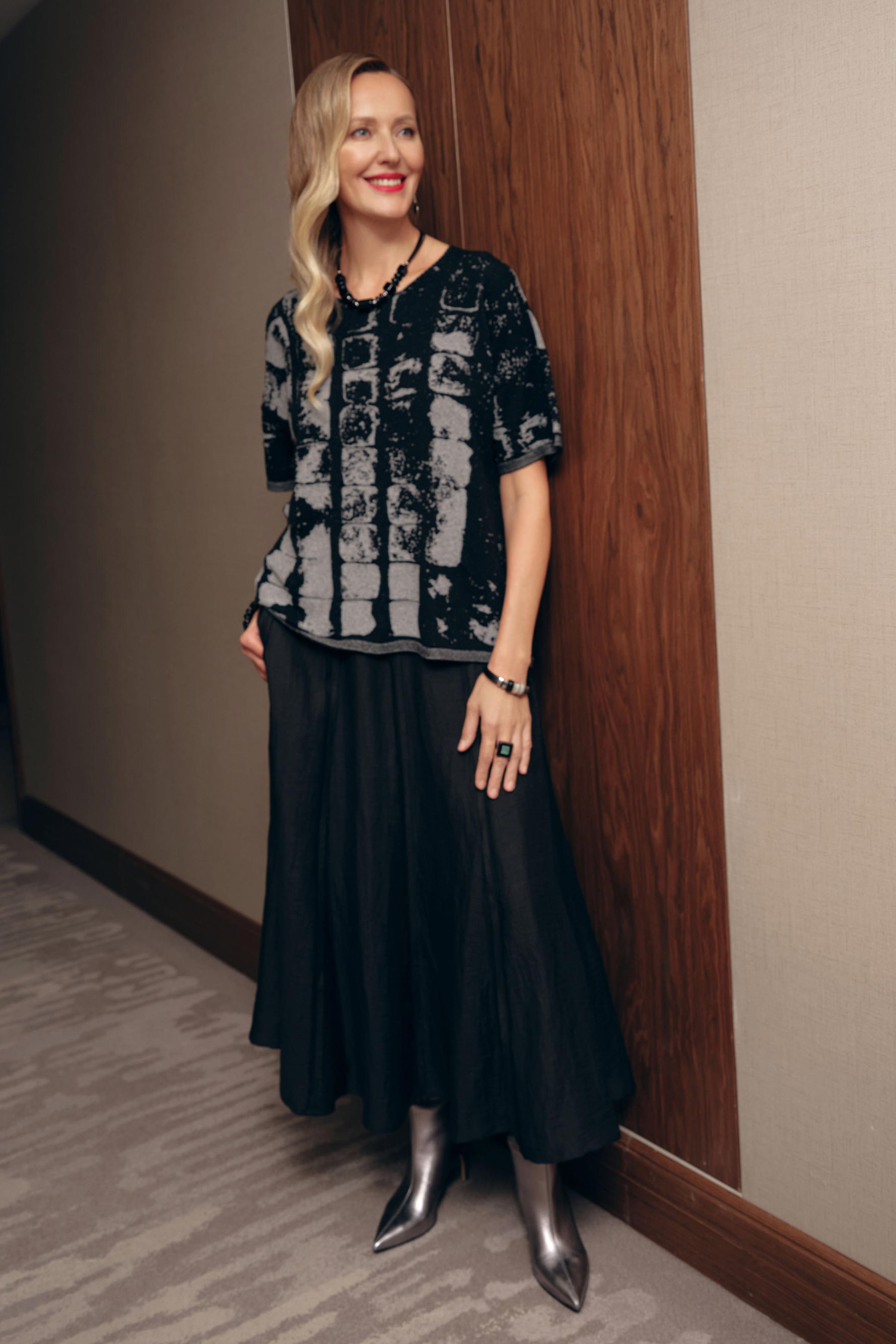 Юбка Лён гранж 00 Черный (noir) от Lesel (Лесель)! Заказывайте по ✆ 8 (800) 777 02 37