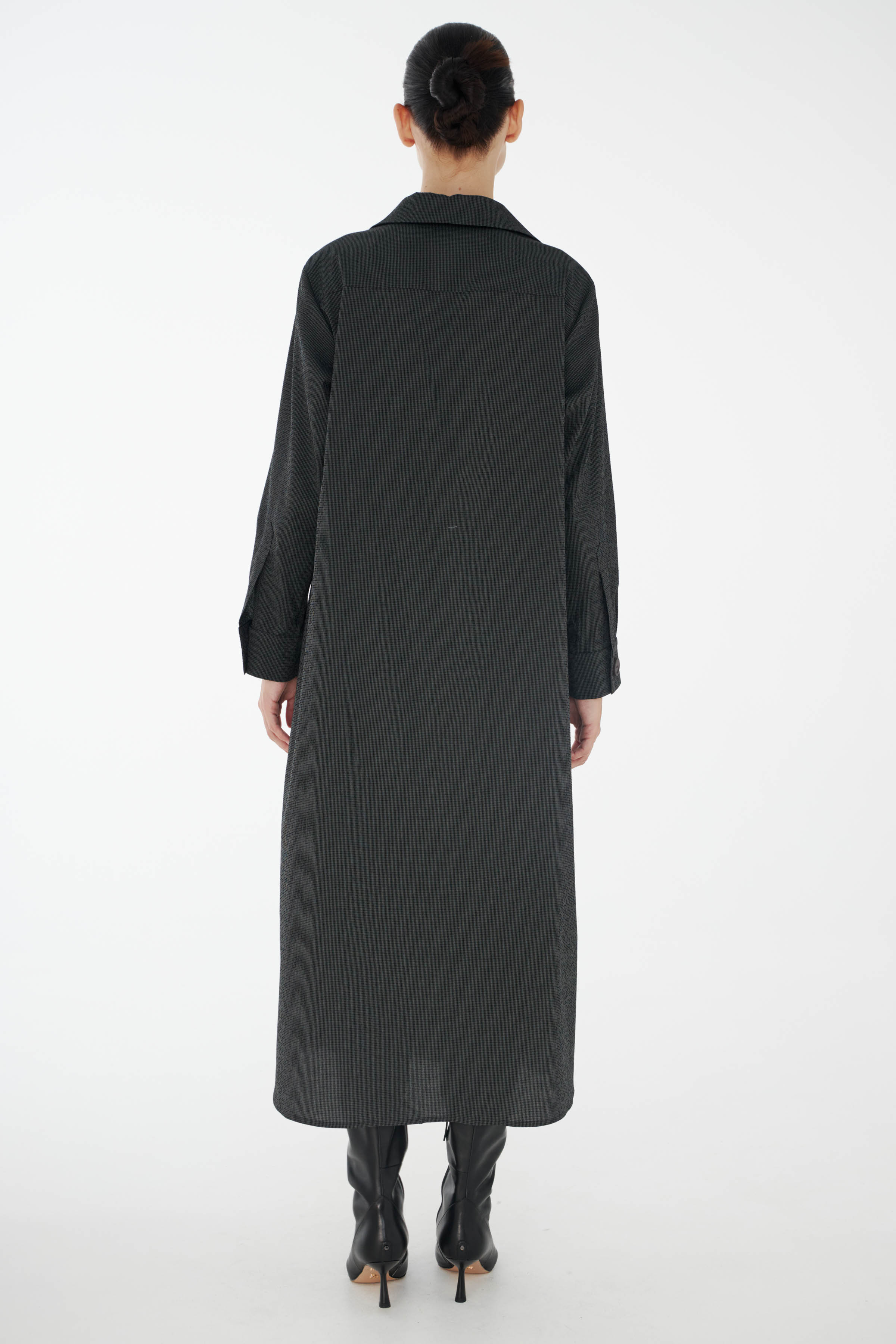 Платье с асимметричным жилетом, клетка Виши