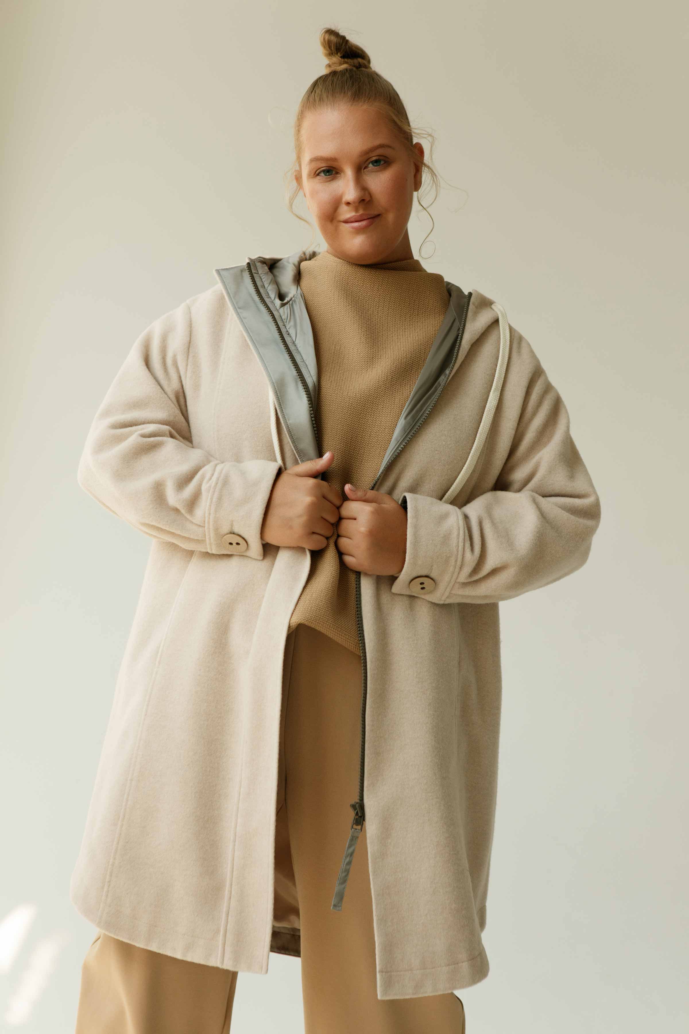 Пальто Рубашка с капюшоном светлое 06 Суфле (souffle) от Lesel (Лесель)! Заказывайте по ✆ 8 (800) 777 02 37