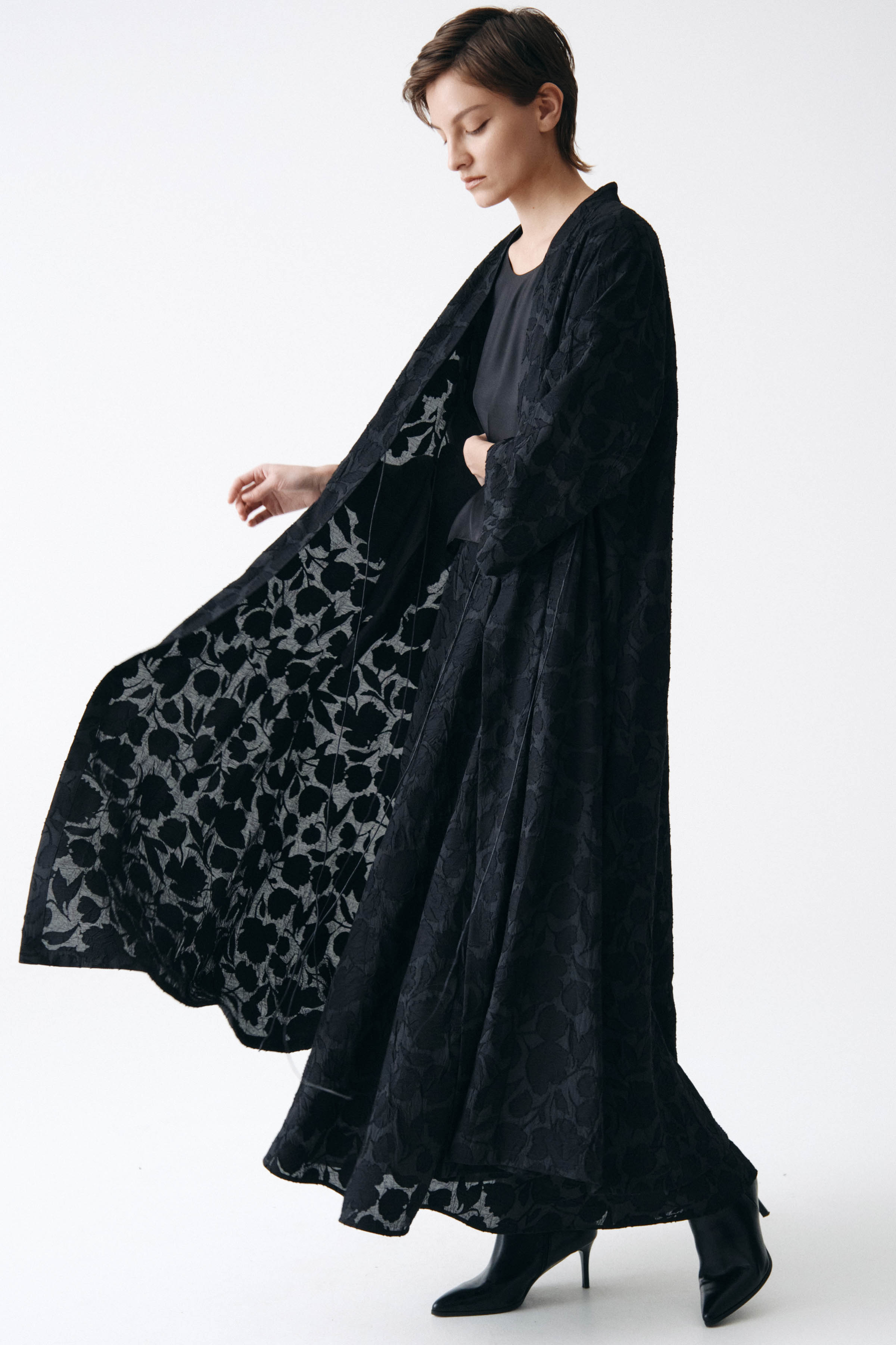 Жакет накидка кимоно, Прозрачные цветы