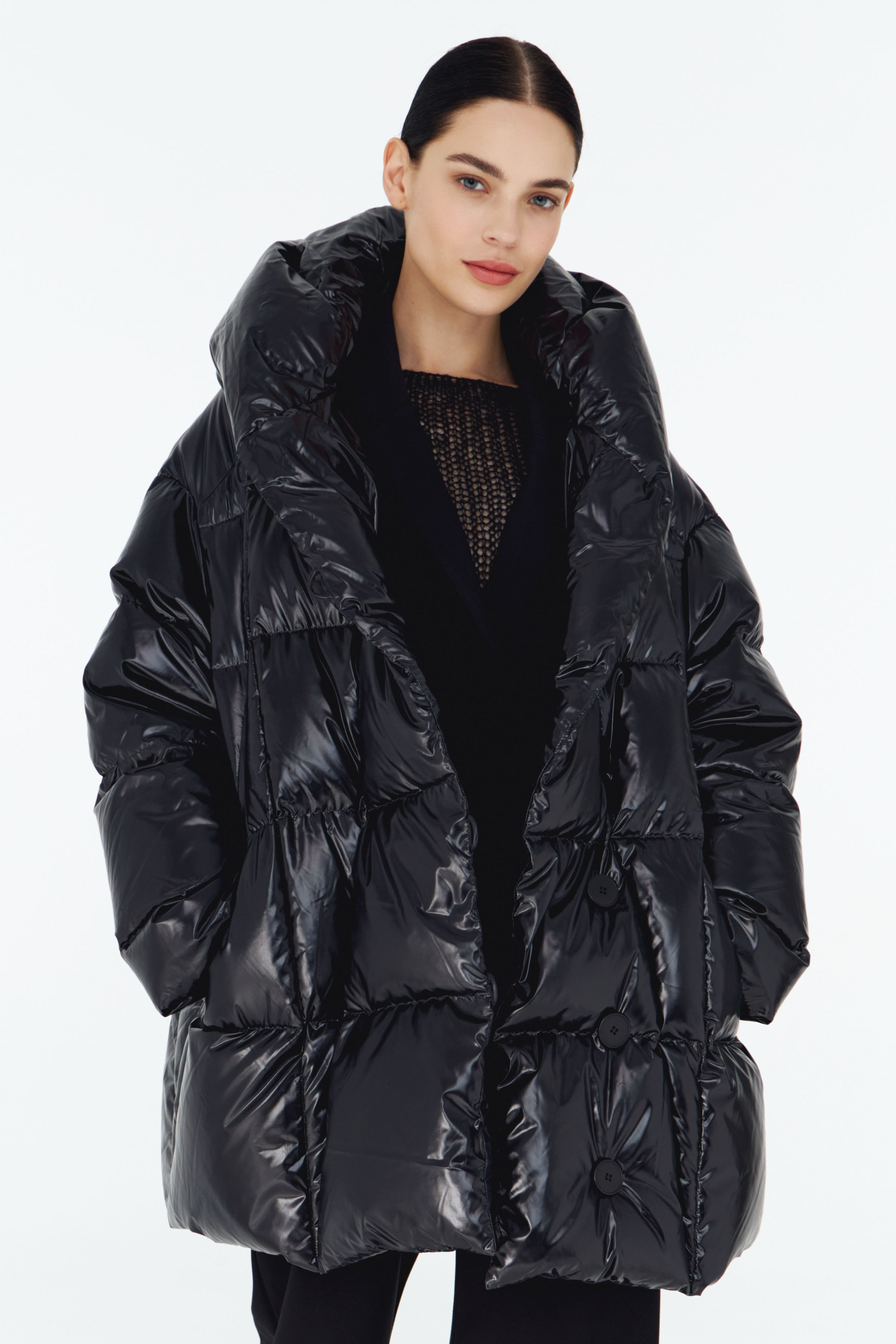 Куртка пуховая пончо-квадрат 00 Черный (noir) от Lesel (Лесель)! Заказывайте по ✆ 8 (800) 777 02 37