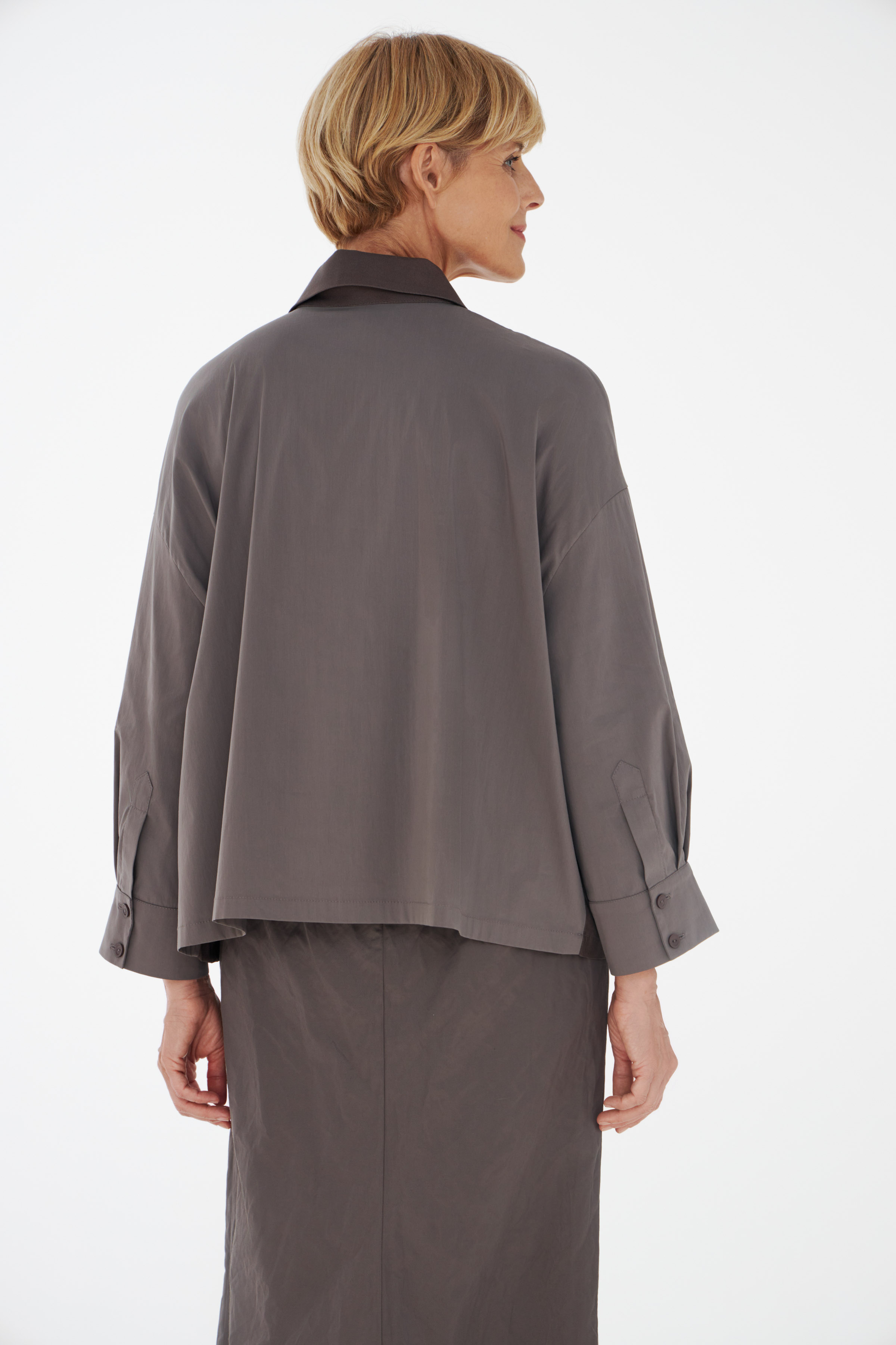 Блуза Цветок на пуговицах комбинированная