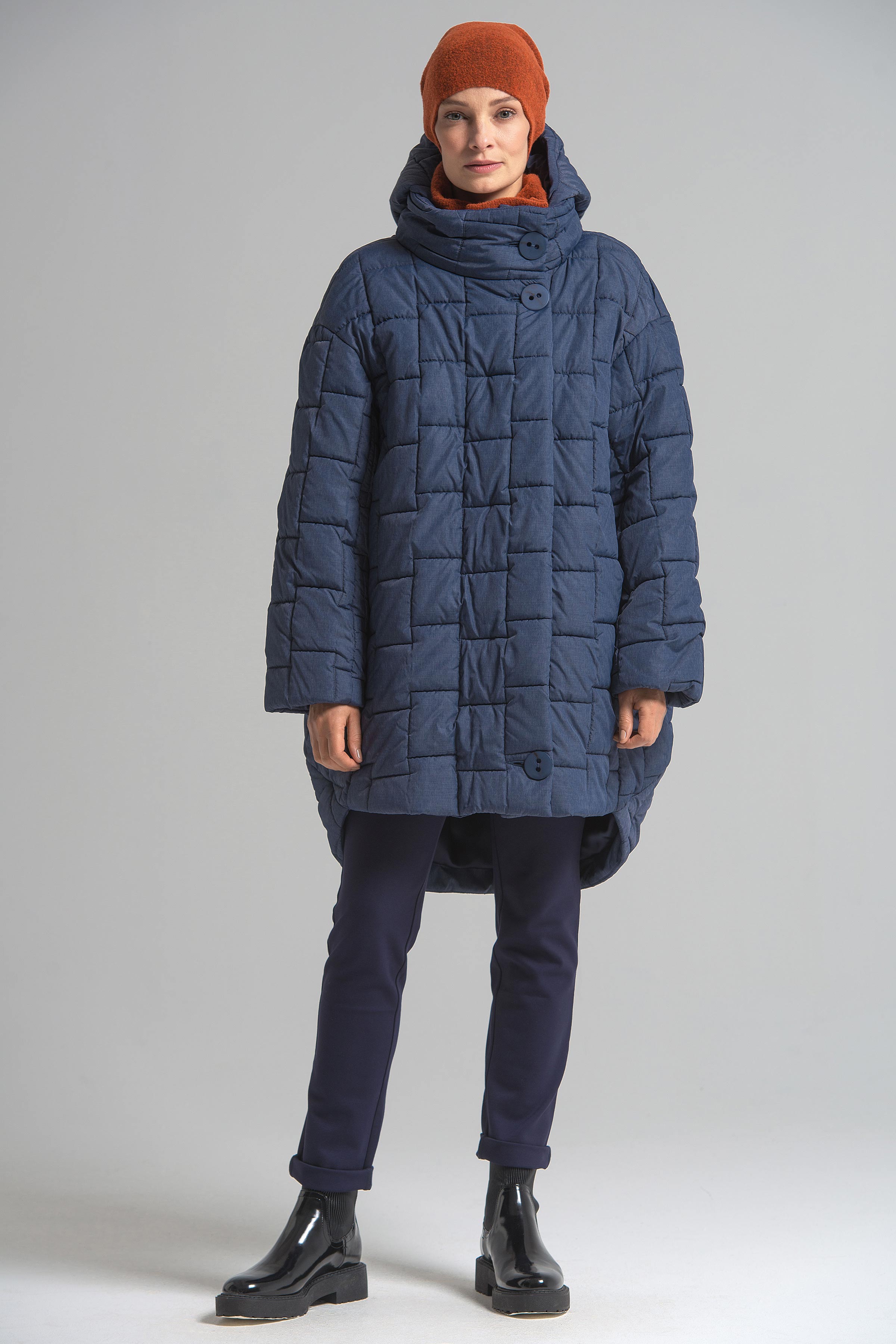 Куртка Квадрат с капюшоном, меланж 38 Джинсовый (denim) от Lesel (Лесель)! Заказывайте по ✆ 8 (800) 777 02 37