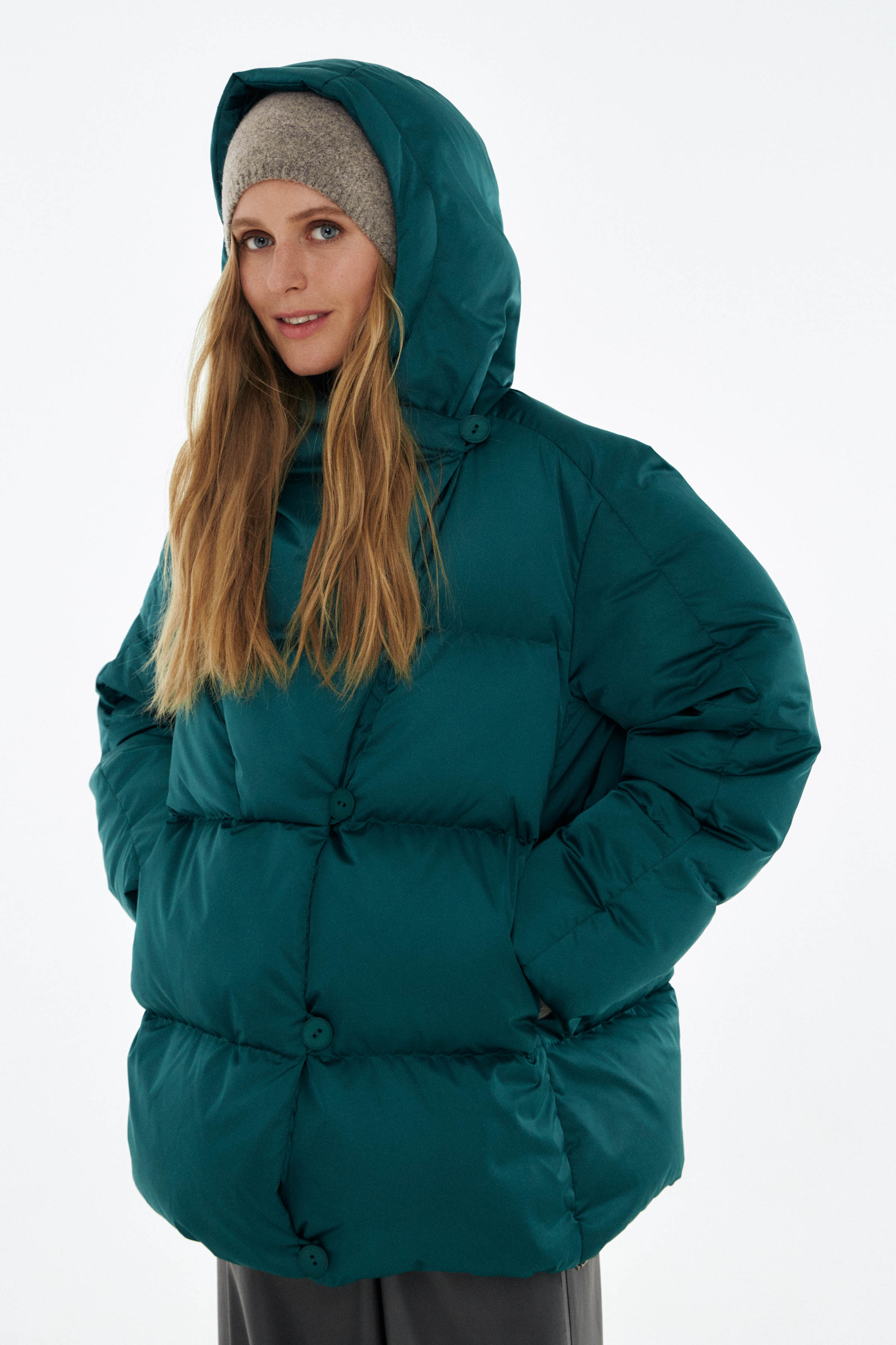 Куртка пуховая с навесными петлями 68 Изумруд (emeraude) от Lesel (Лесель)! Заказывайте по ✆ 8 (800) 777 02 37