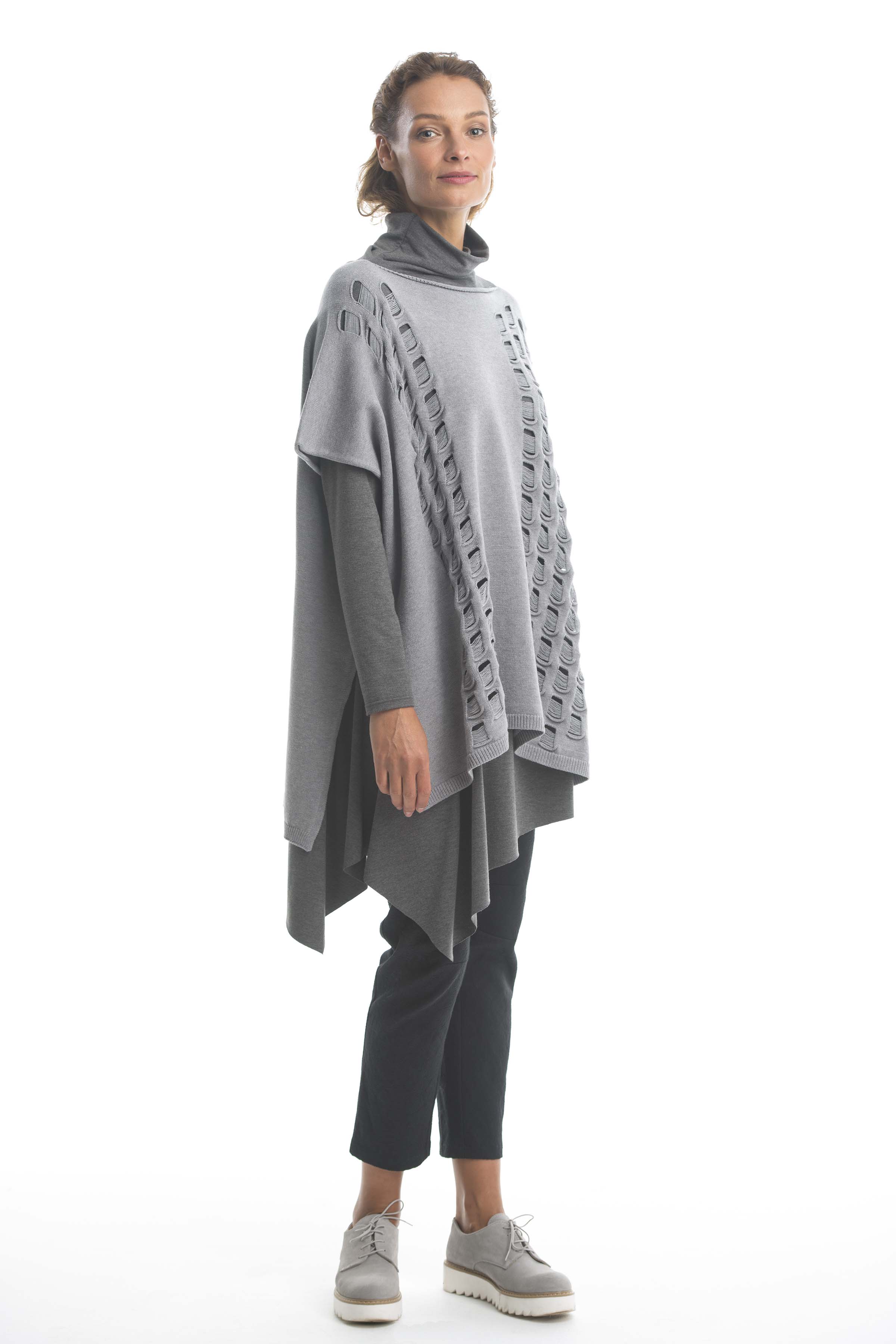 Туника "Дыры" 15 Серый меланж (melange gris) от Lesel (Лесель)! Заказывайте по ✆ 8 (800) 777 02 37