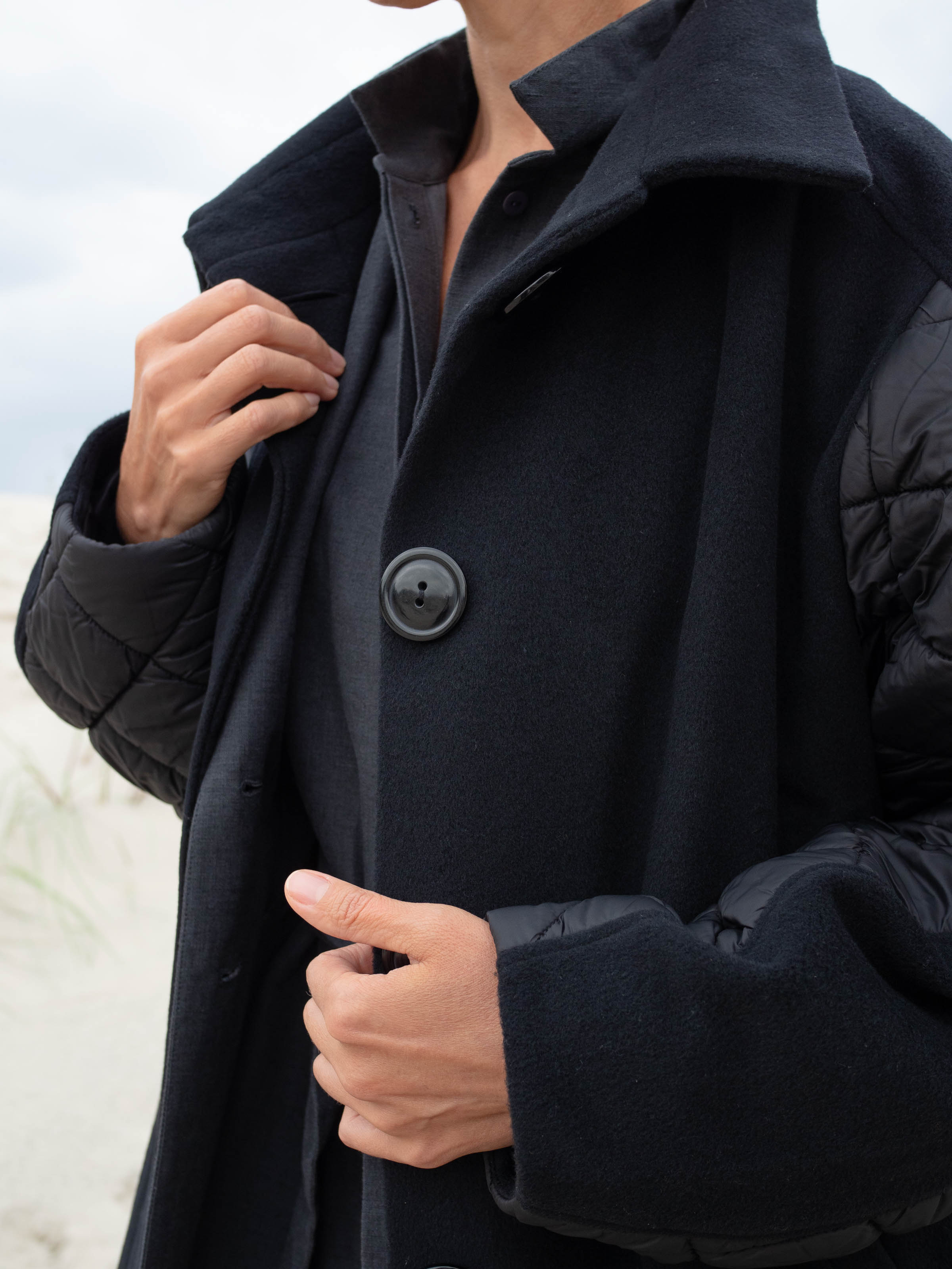 Пальто Комбинированное 00 Черный (noir) от Lesel (Лесель)! Заказывайте по ✆ 8 (800) 777 02 37