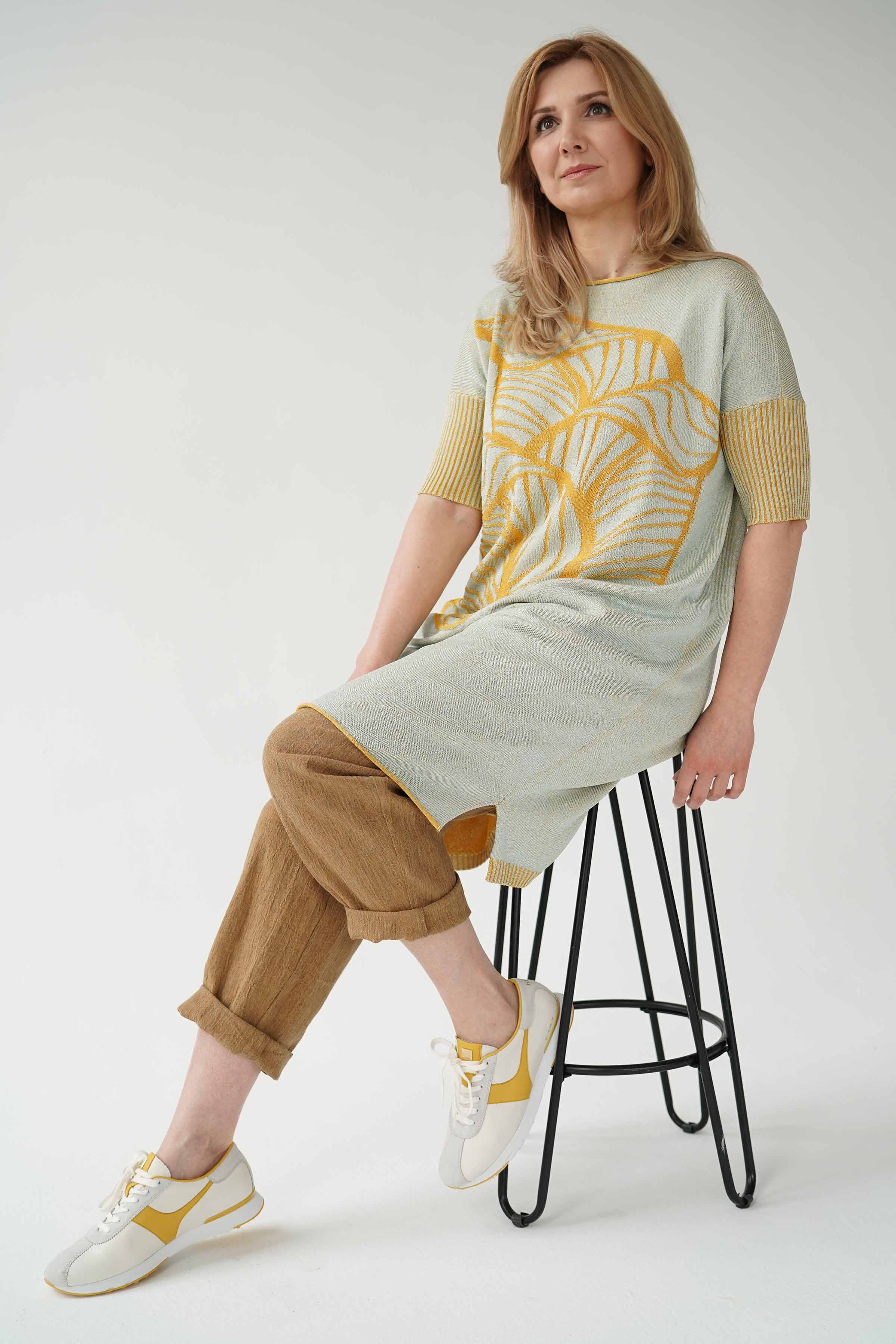 Платье Листья 19 Дым-меланж (fumee-melange) от Lesel (Лесель)! Заказывайте по ✆ 8 (800) 777 02 37