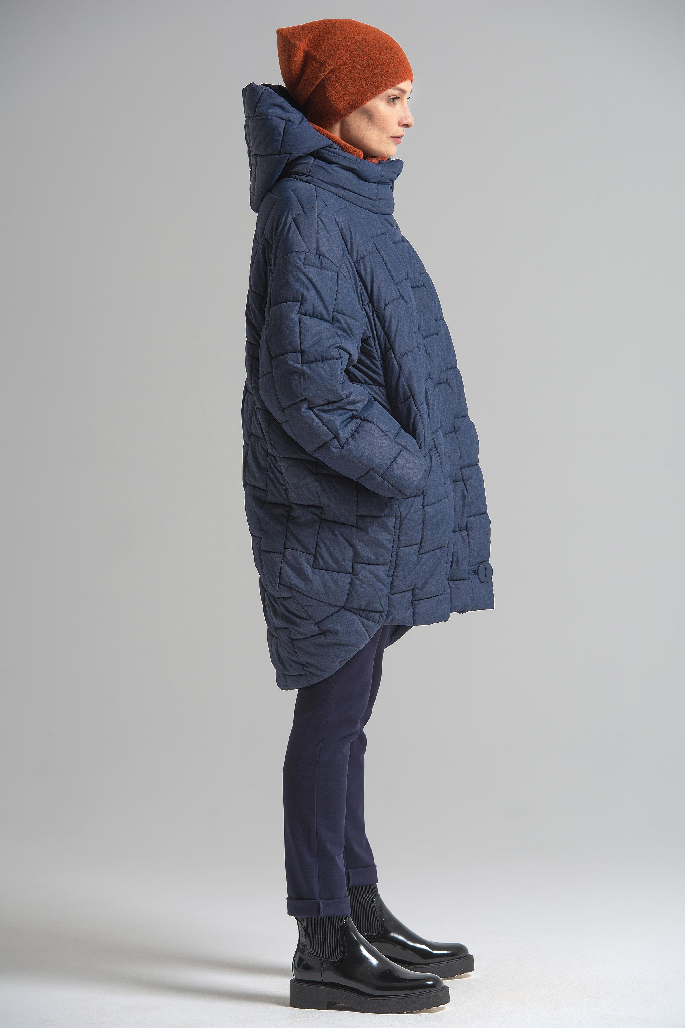 Куртка Квадрат с капюшоном, меланж 38 Джинсовый (denim) от Lesel (Лесель)! Заказывайте по ✆ 8 (800) 777 02 37