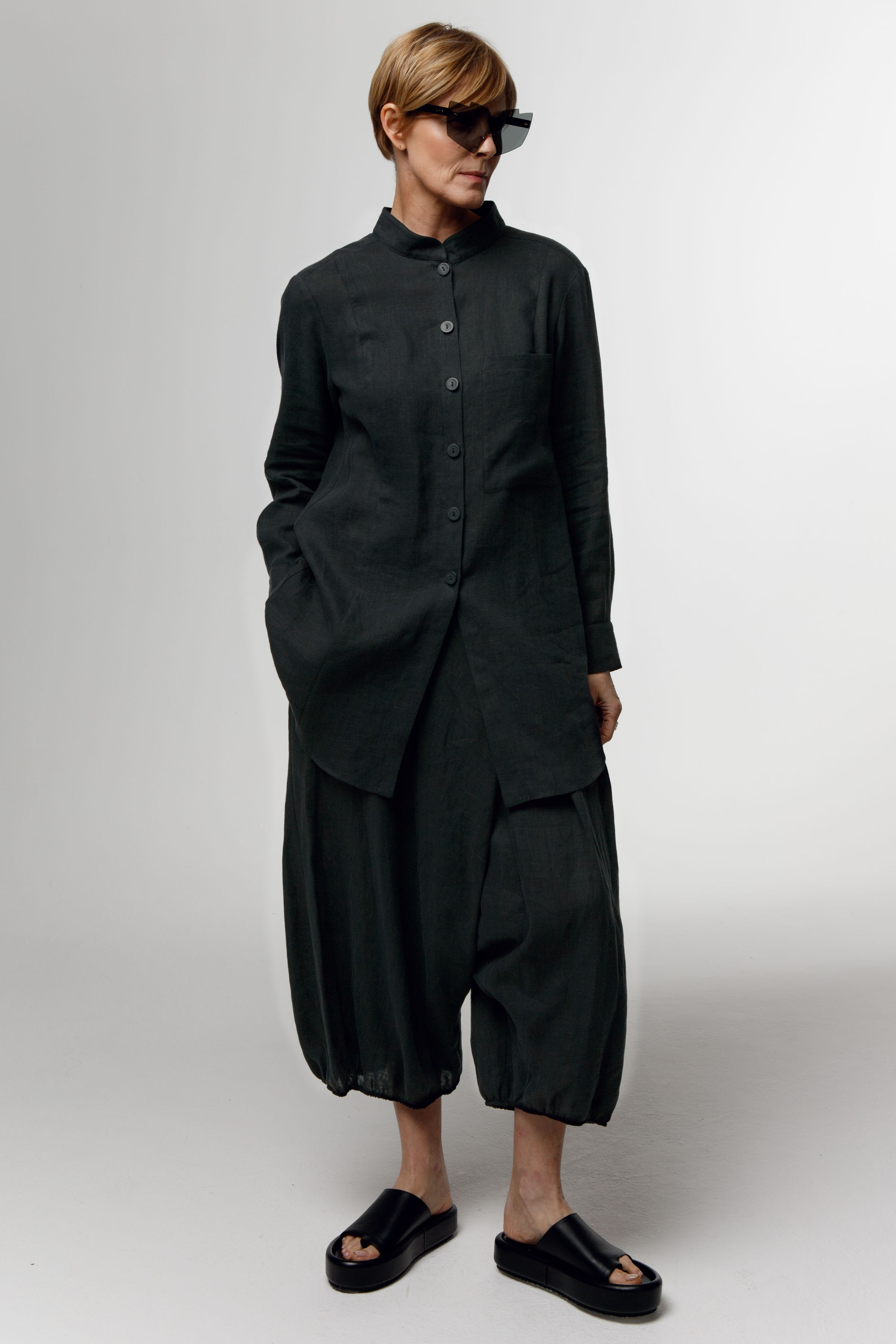 Бриджи с запахом, мягкий лён  от Lesel (Лесель)! Заказывайте по ✆ 8 (800) 777 02 37