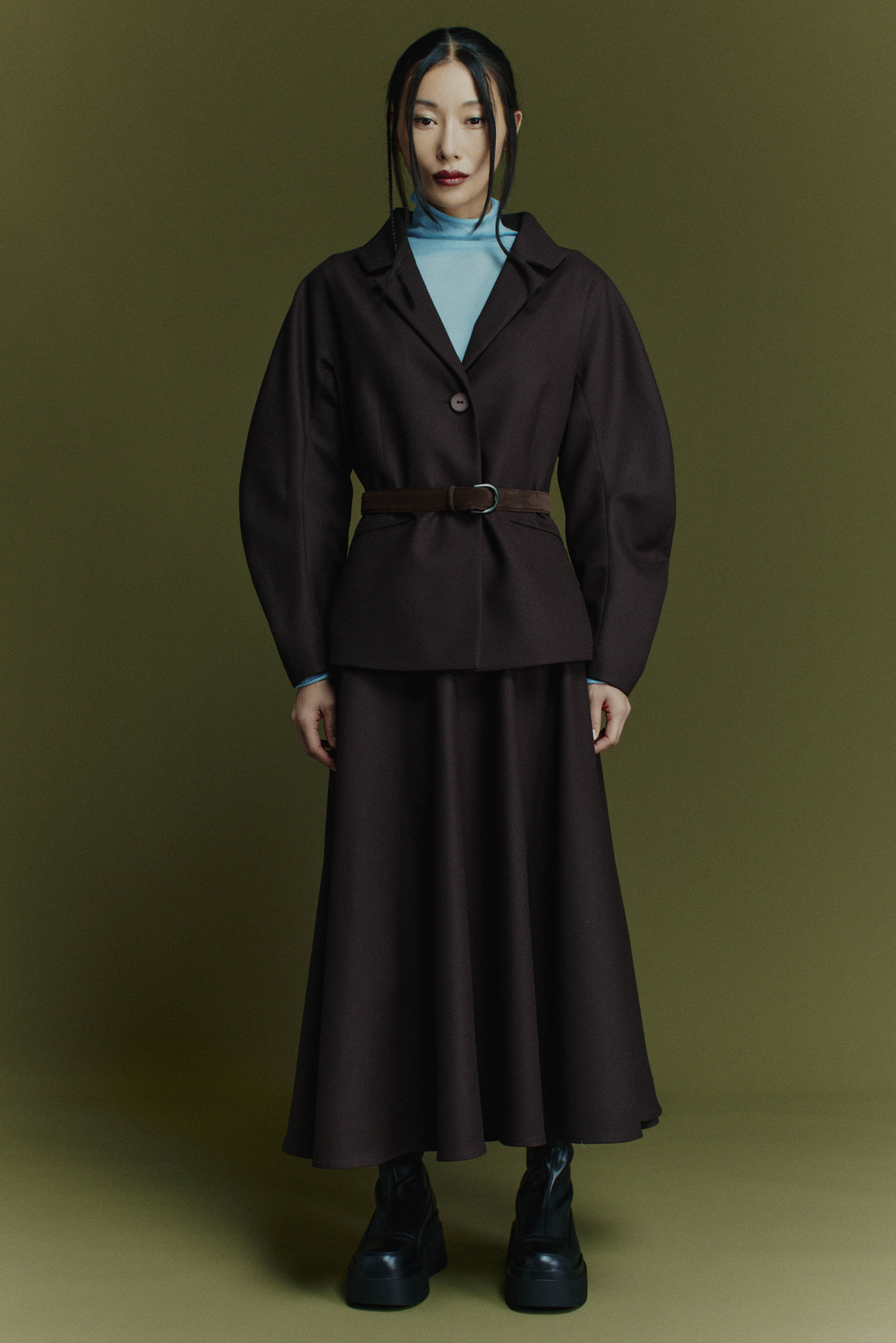 Юбка клеш, шерсть