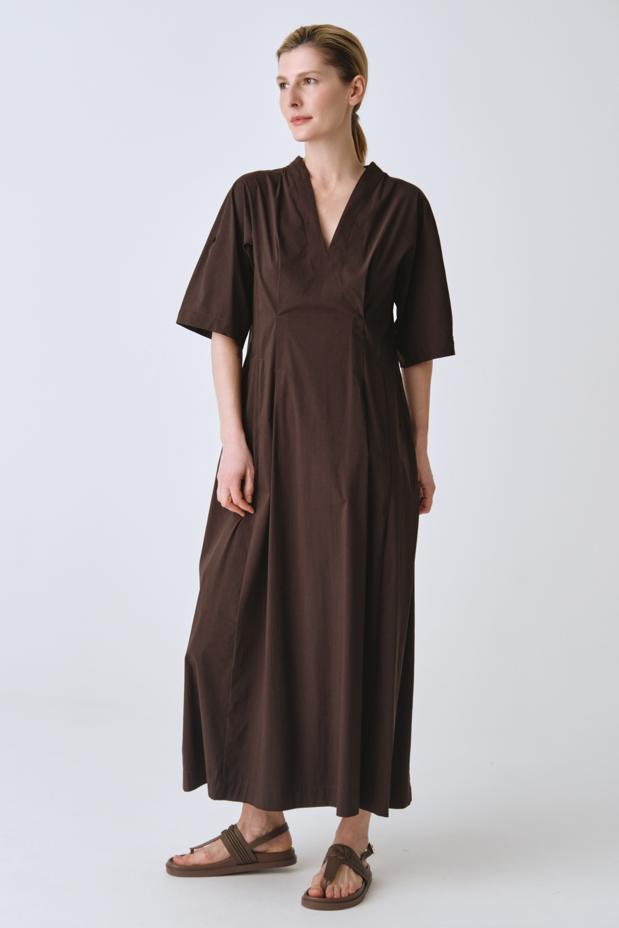 Платье клеш с широкими рукавами, хлопок